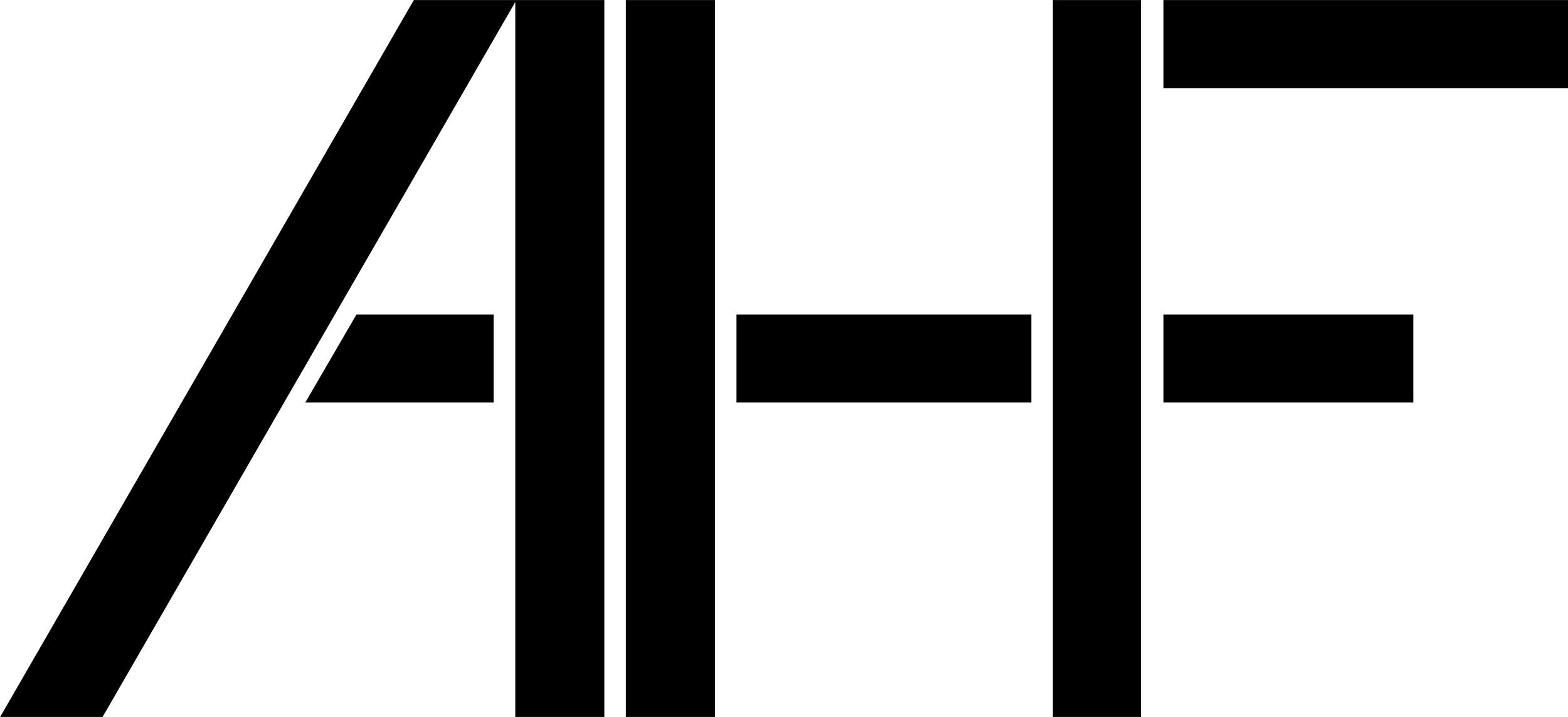 Outline of a large letter "A" with rectangular cutouts and diagonal lines intersecting it.