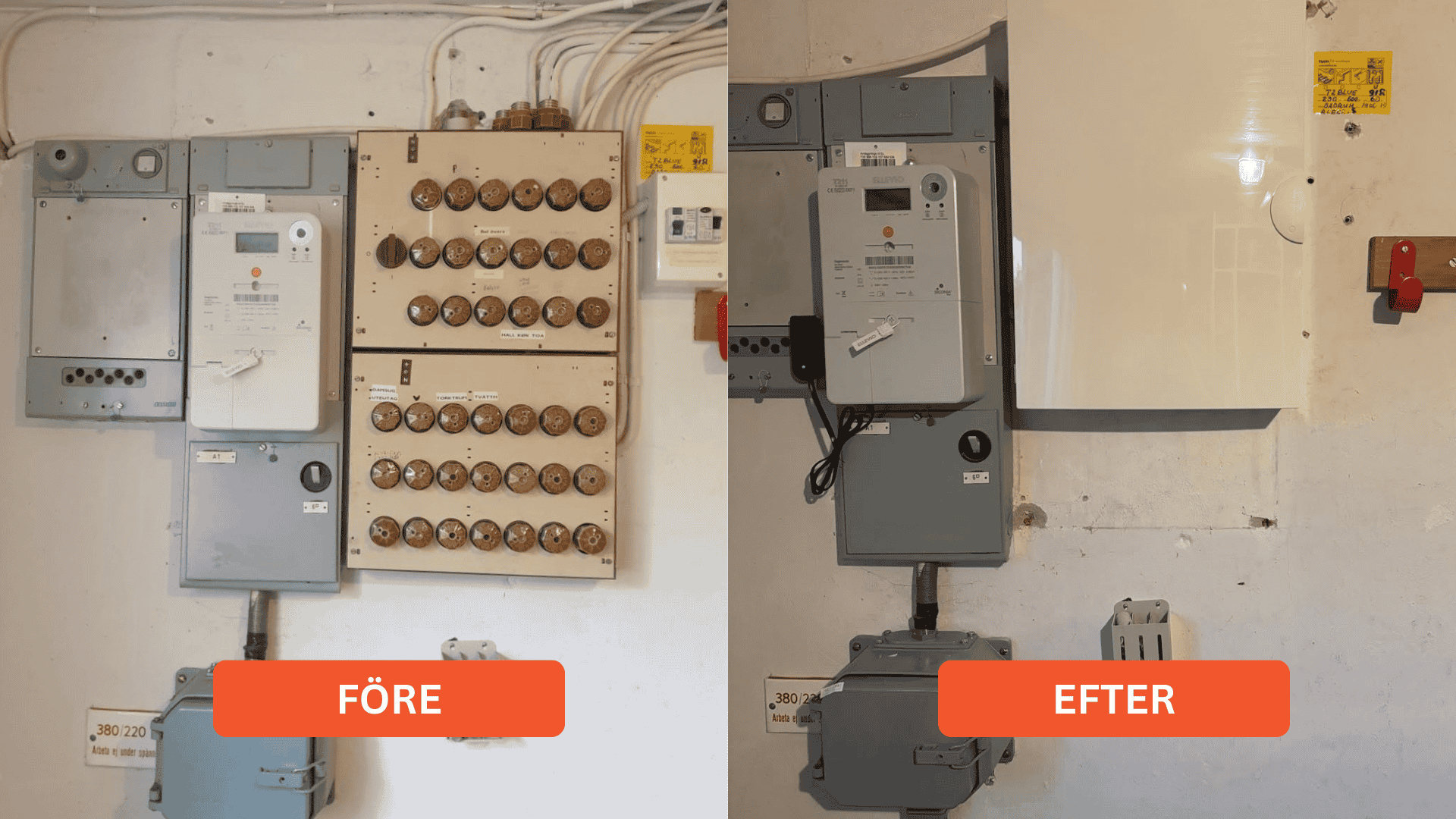 byta elcentral gammalt hus