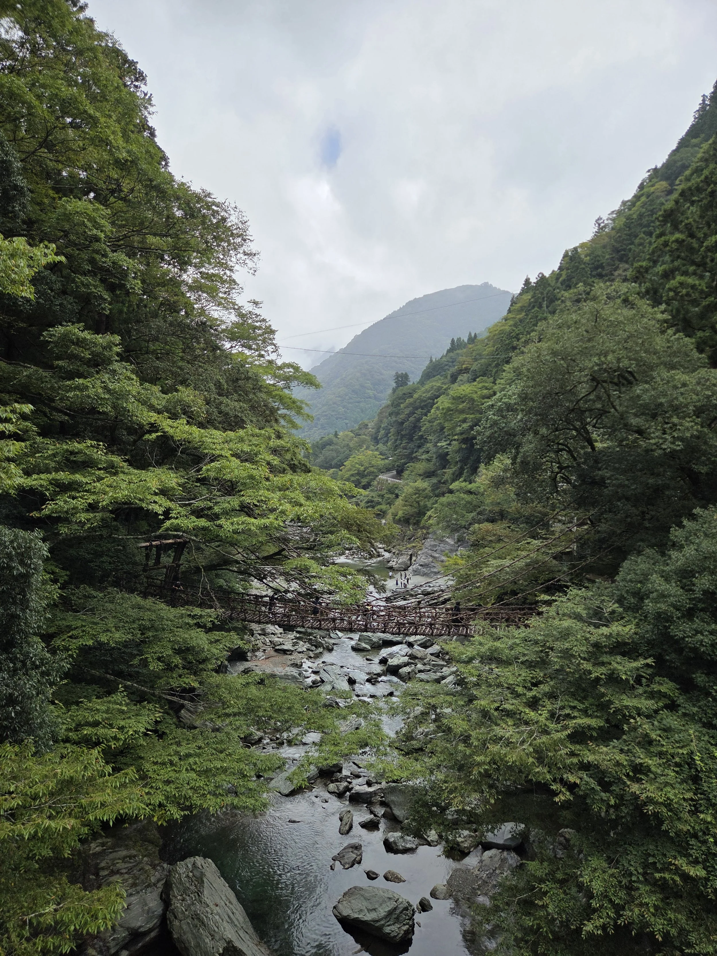 Kazurabashi vine bridge spanning a gorge in the Iya Valley, Tokushima