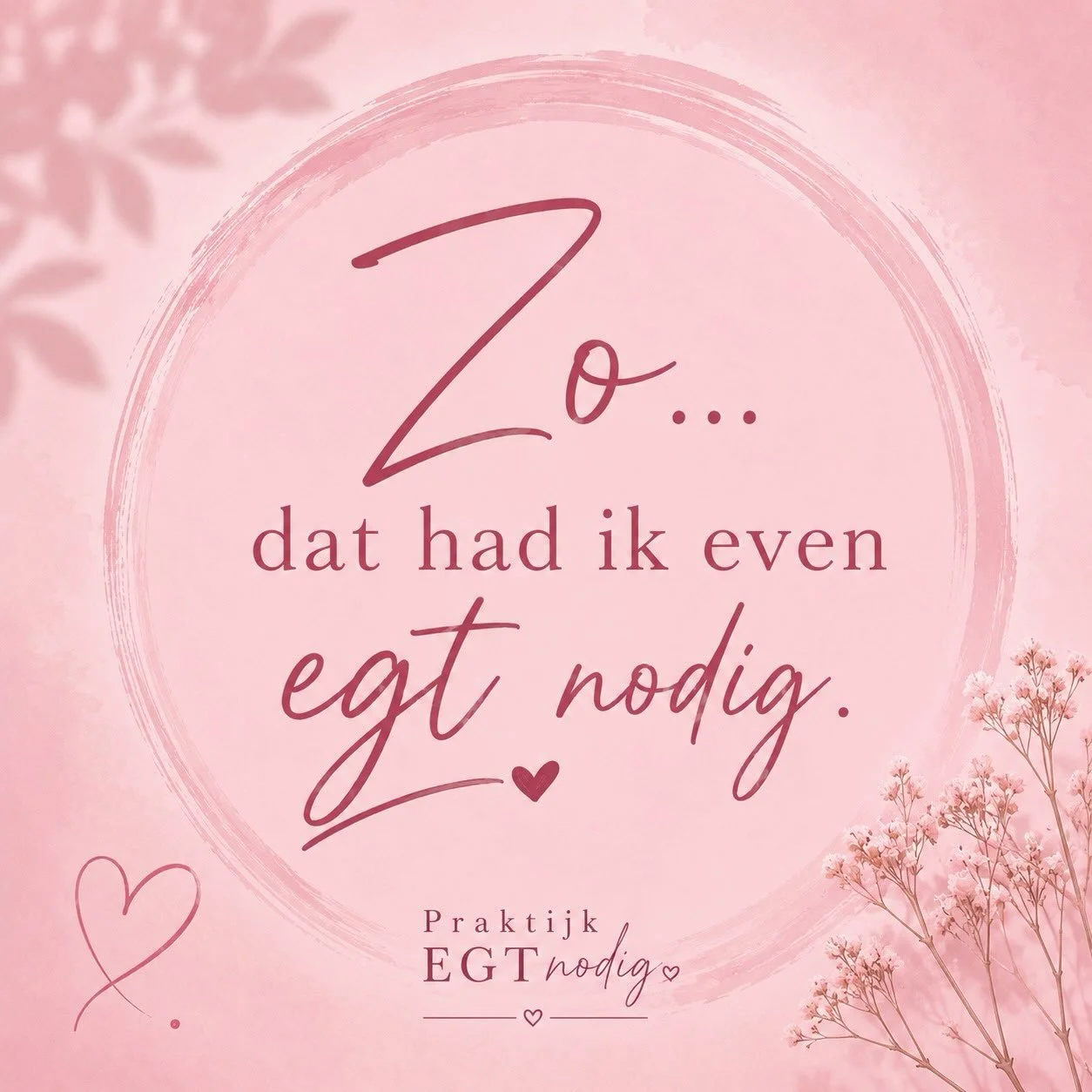 &ldquo;Zo&hellip; dat had ik even EGT nodig.&rdquo;

Ken je dat gevoel?

Na een goed gesprek.
Na even tijd voor jezelf.
Na een wandeling.
Na een momentje rust.
Of gewoon&hellip; wanneer er ineens iets van je afvalt. 

Dat je diep ademhaalt en denkt:
