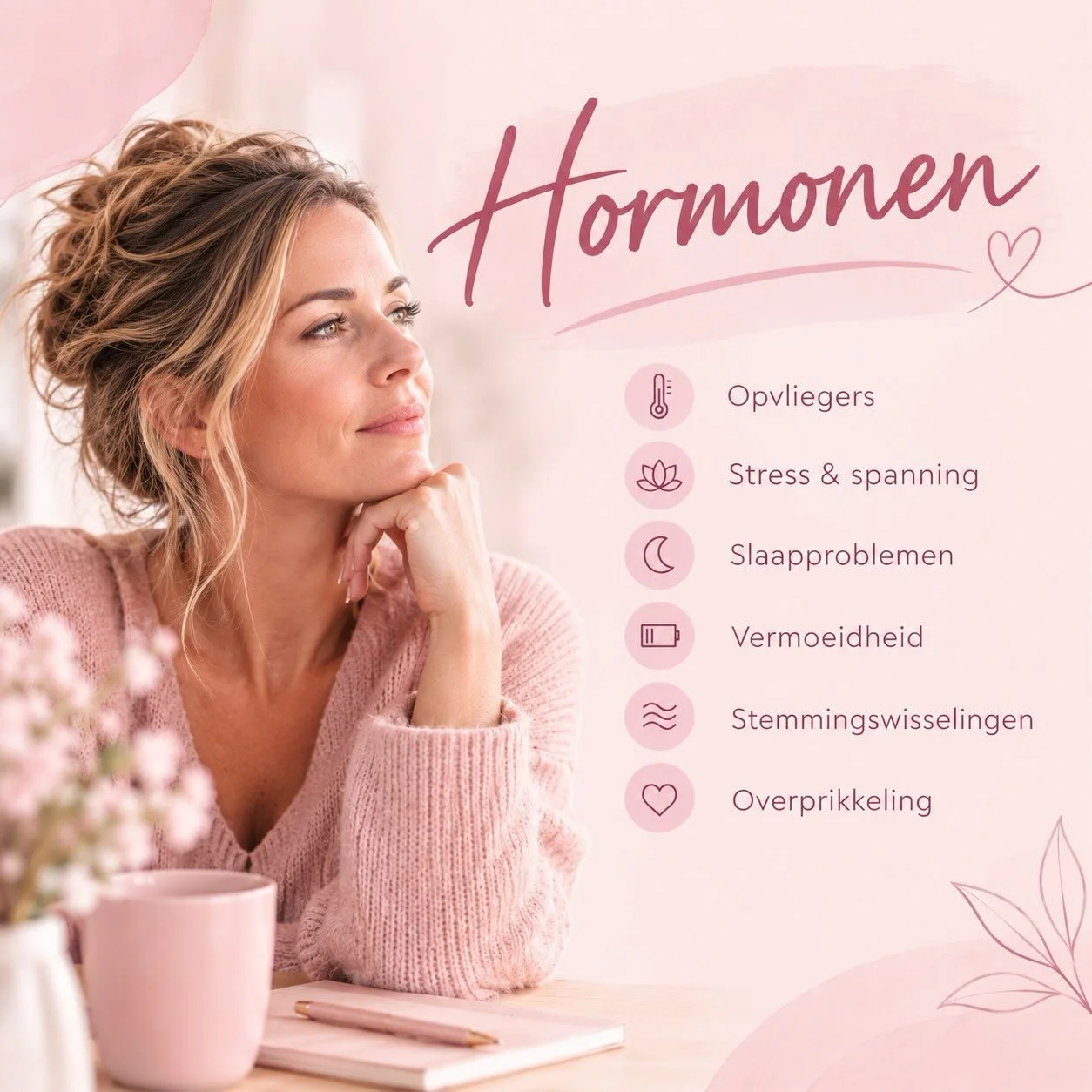 🔥 Daar komt &lsquo;ie weer&hellip; die opvlieger. Midden in je werkdag.

Je zit in een vergadering.
Je moet presenteren.
Of je bent gewoon lekker aan het werk&hellip;

En ineens krijg je het bloedheet. 🥵
Je voelt je rood worden, begint te zweten en