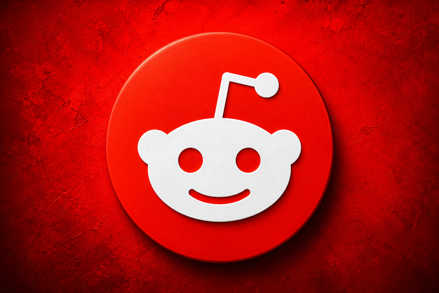 Großes Reddit-Logo auf intensiv rotem Hintergrund mit düsterer, alarmierender Stimmung als Symbolbild für digitale Risiken von Kindern und Jugendlichen.