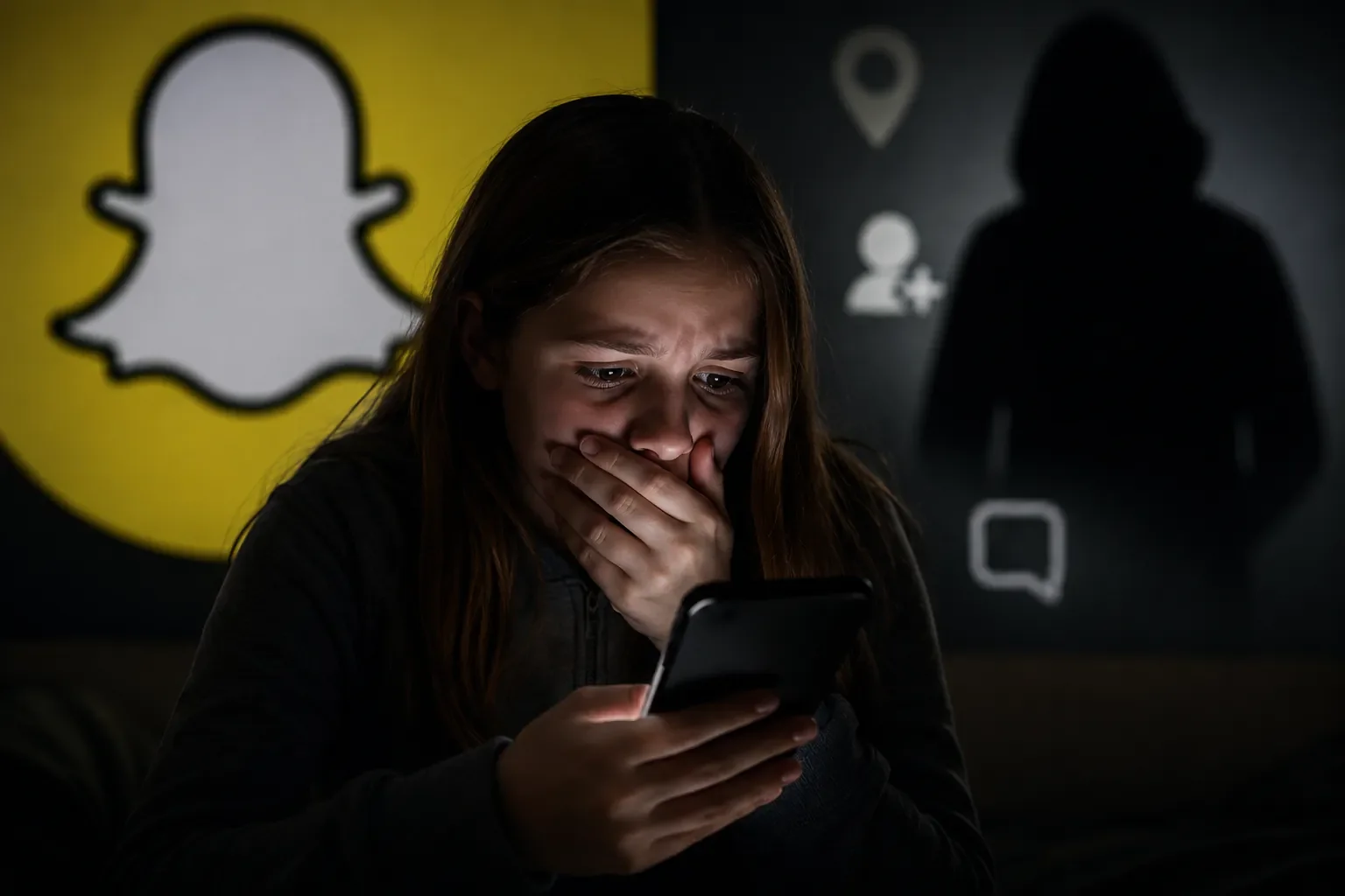 Infografik erklärt die Snapchat-Flamme (Snapstreak), den täglichen Nutzungsdruck sowie die Auswirkungen auf Kinder und Jugendliche durch Belohnungssysteme und soziale Verpflichtungen.