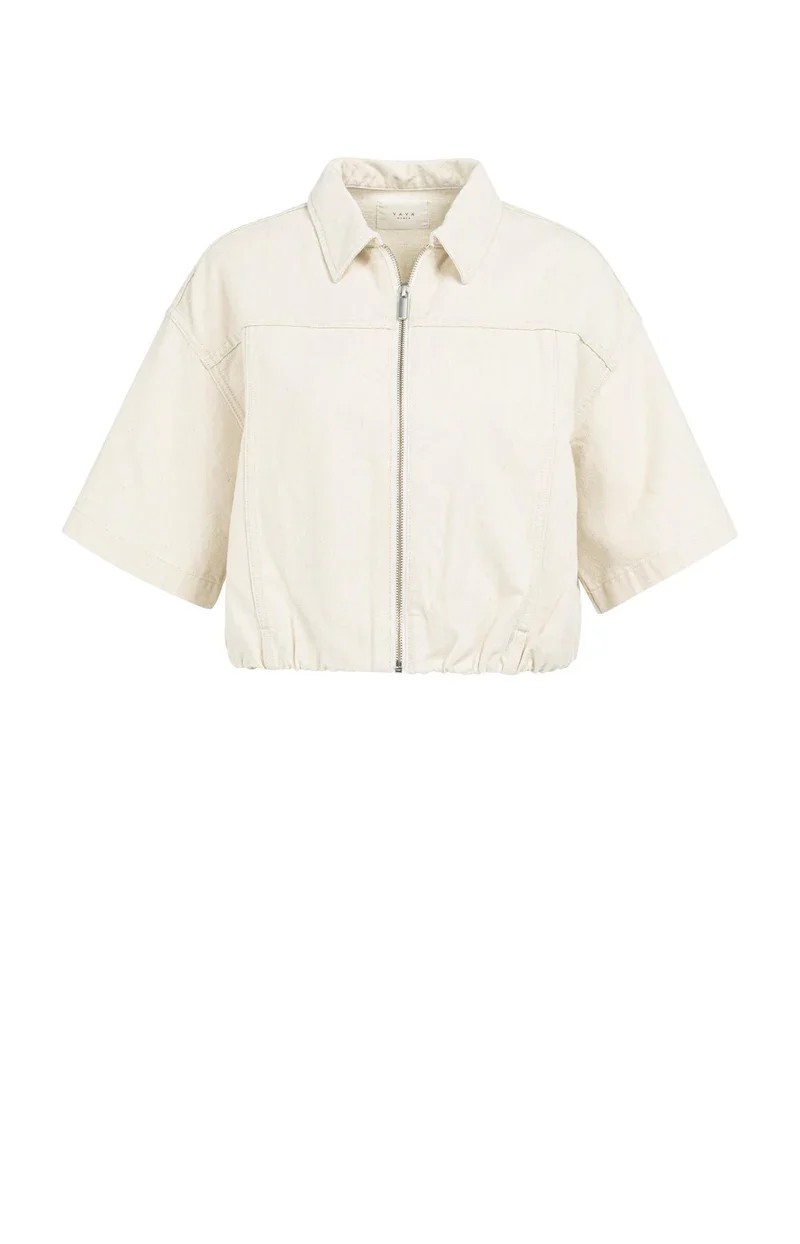 Losvallend jack met denim uitstraling.webp