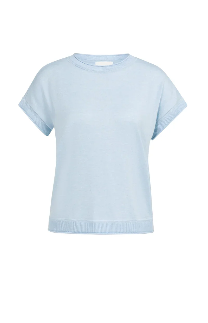 Gebreide top met korte mouwen en contrasterende boorden 1.webp