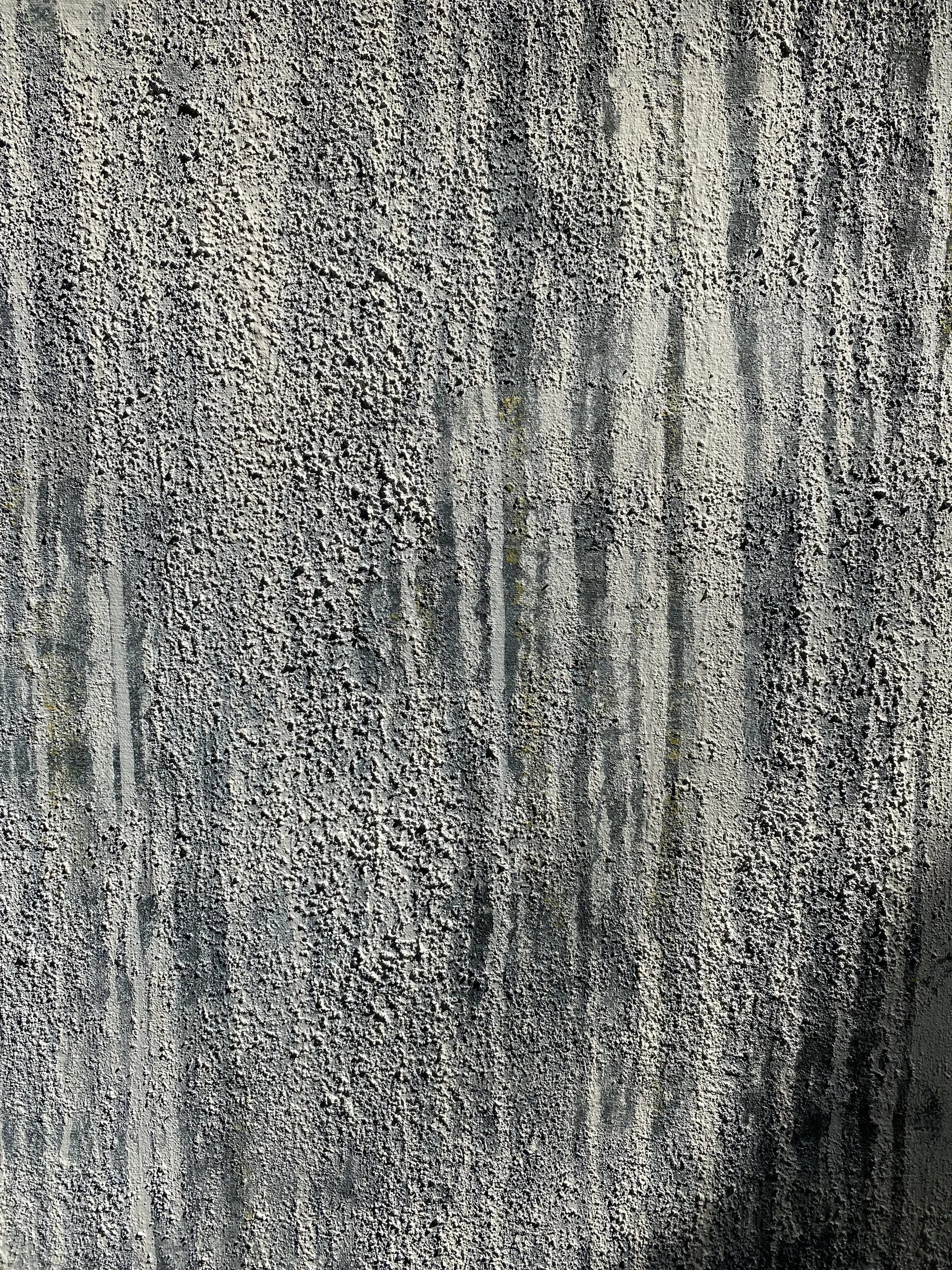 Close up of textured grey abstract painting
