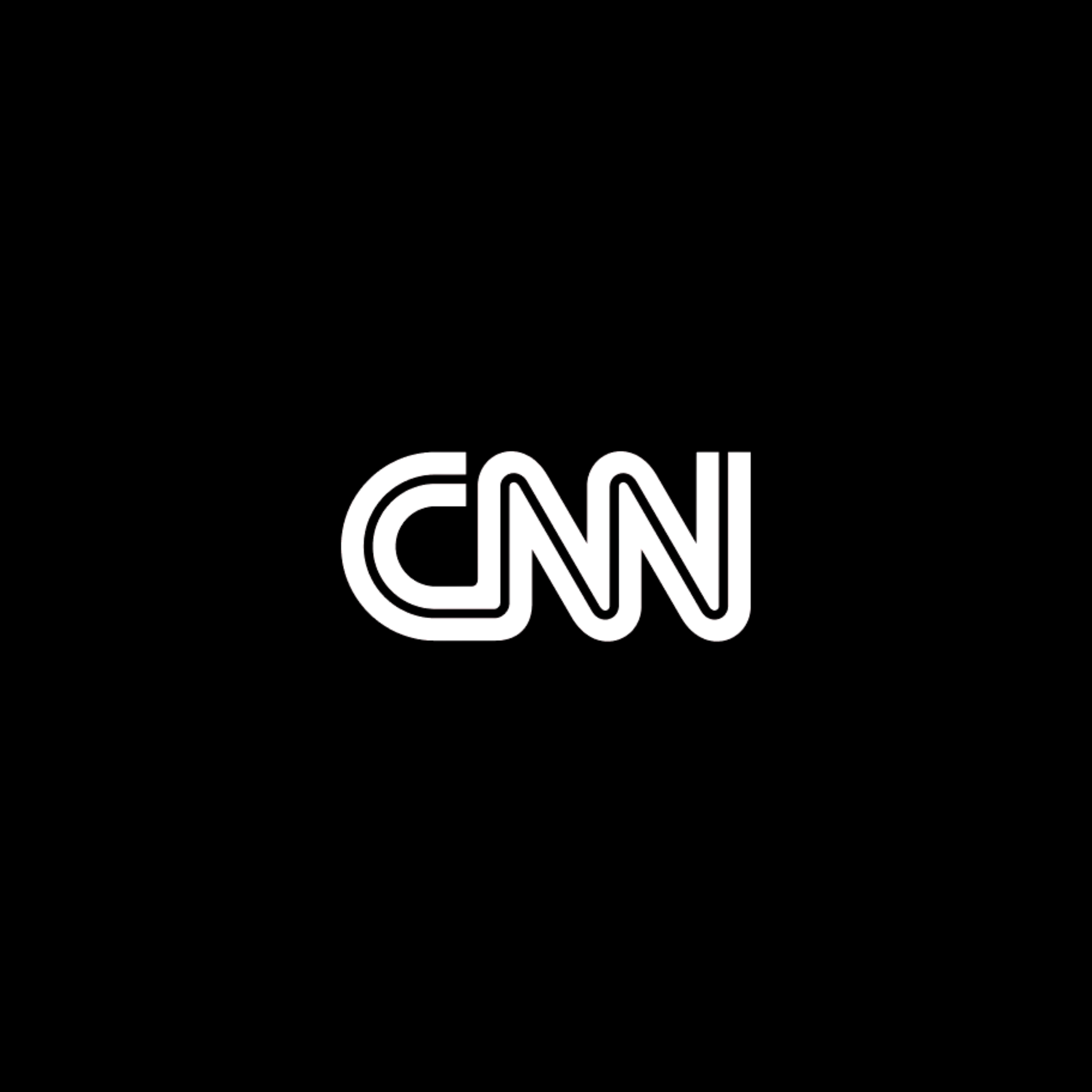 Neon CNN logo on black background.
