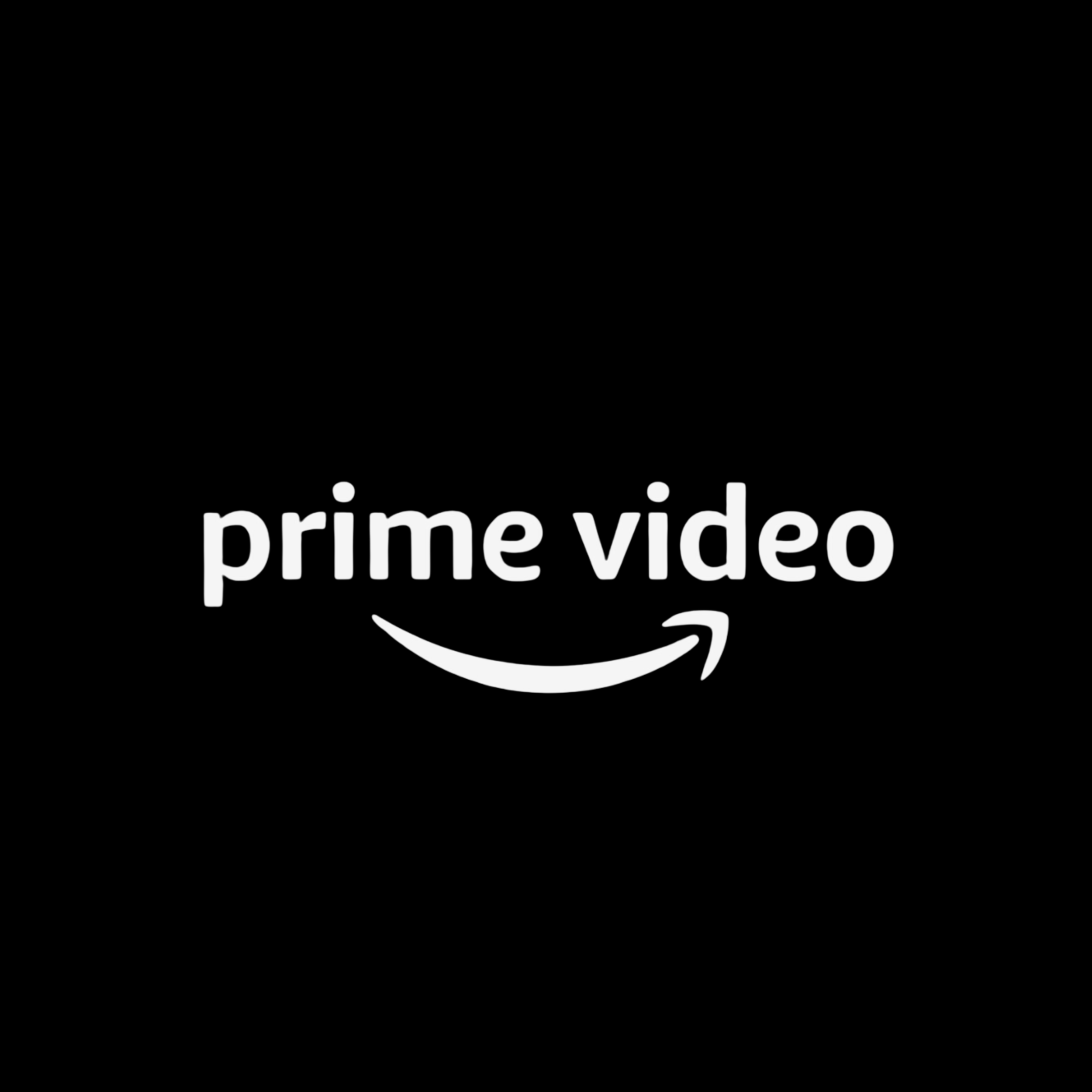 Amazon Prime Video logo with white text and arrow on black background.
