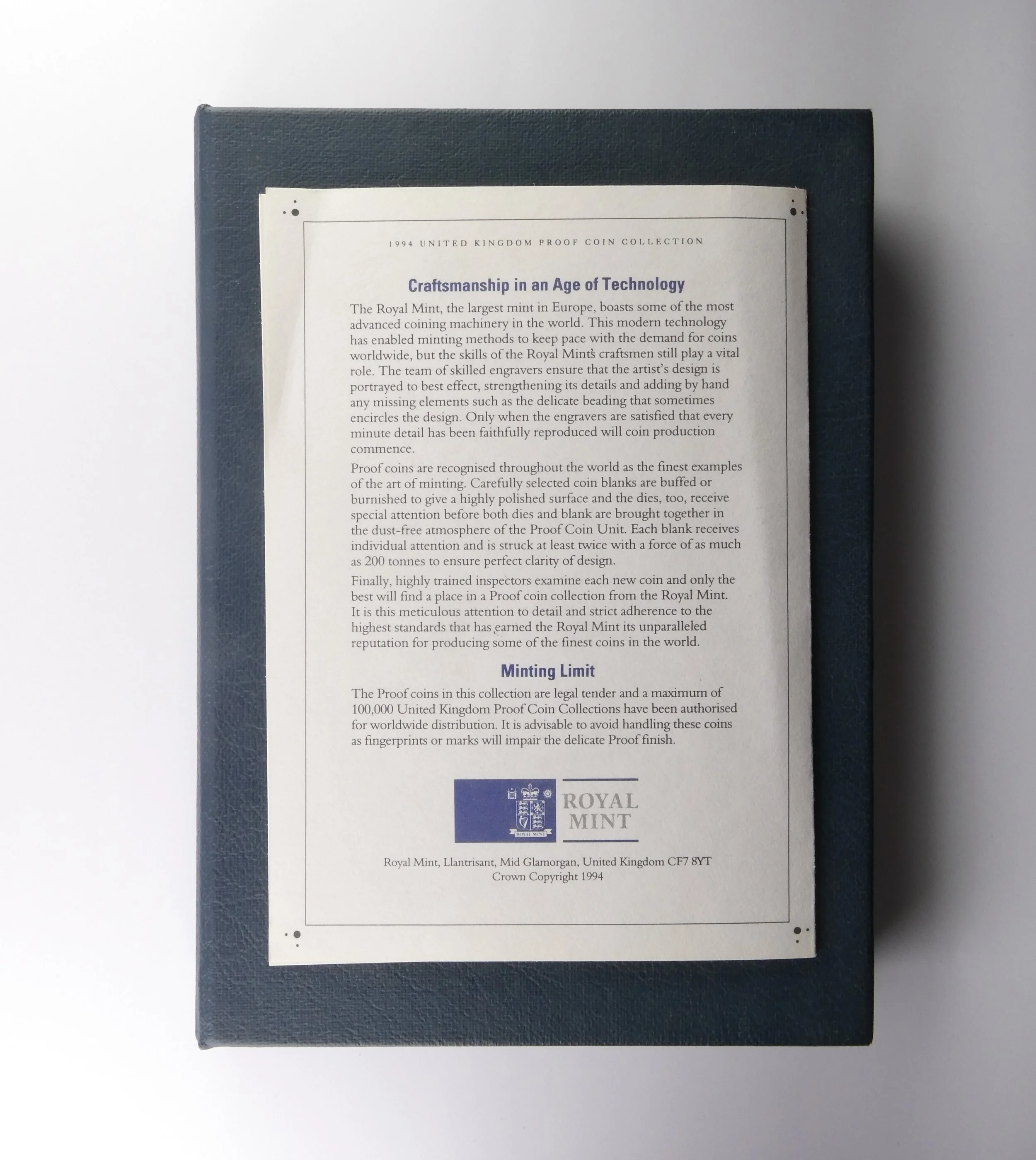 Royal Mint Commemorative Proof Set 1994 description of contents