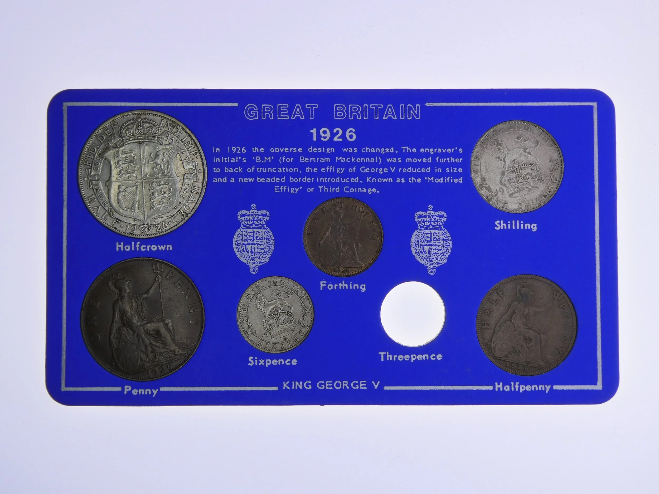Annual Card Coin Collection 1926 post-change front
