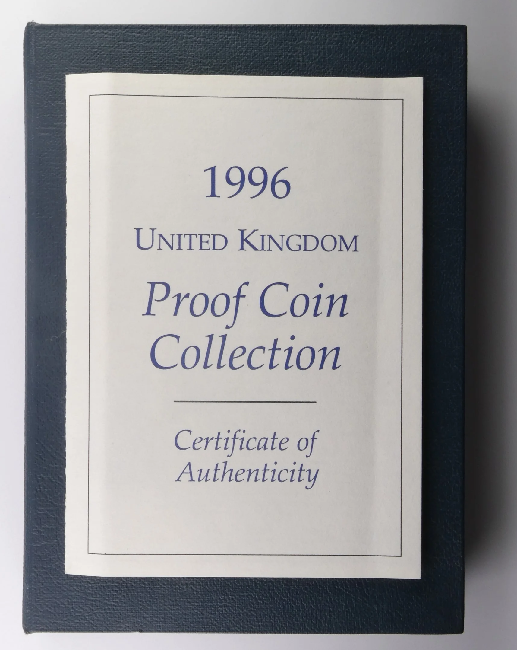 Royal Mint Commemorative Proof Set 1996 certificate of authenticity