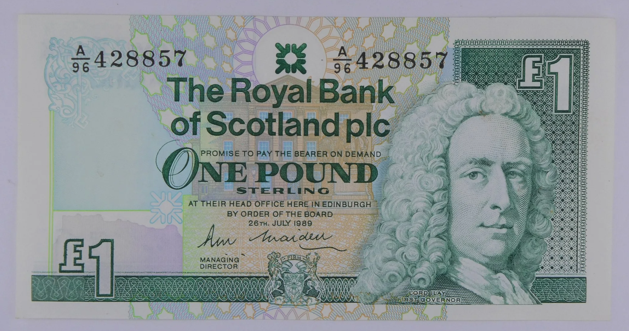 Royal Bank of Scotland 1989 £1 Note Uncirculated front