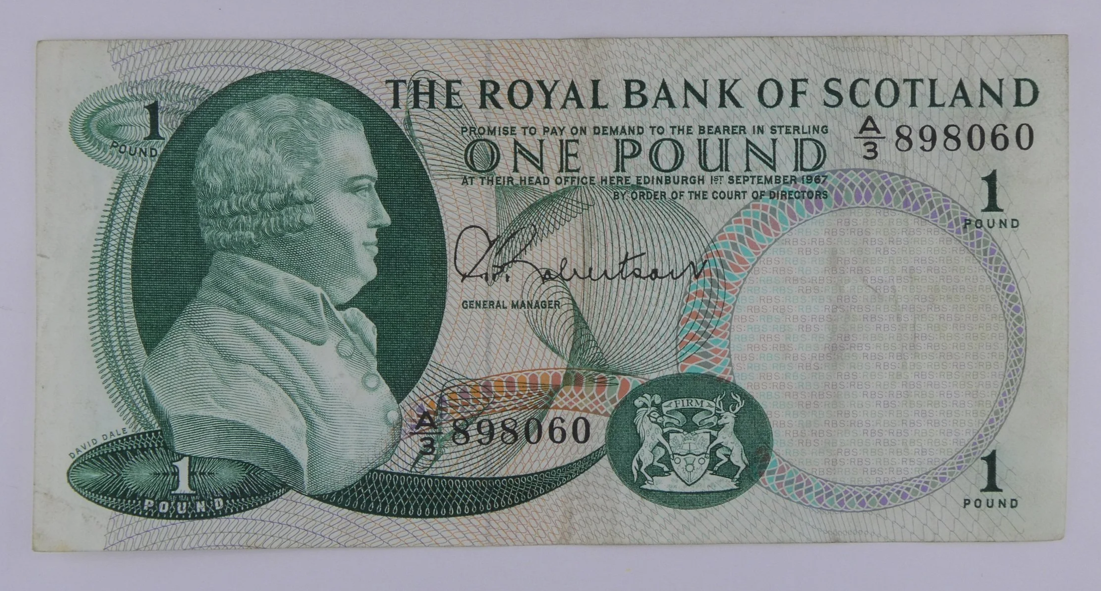 Royal Bank of Scotland 1967 One Pound Note