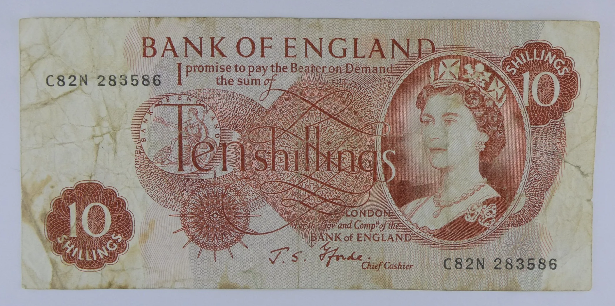 Bank of England Ten Shilling Note front