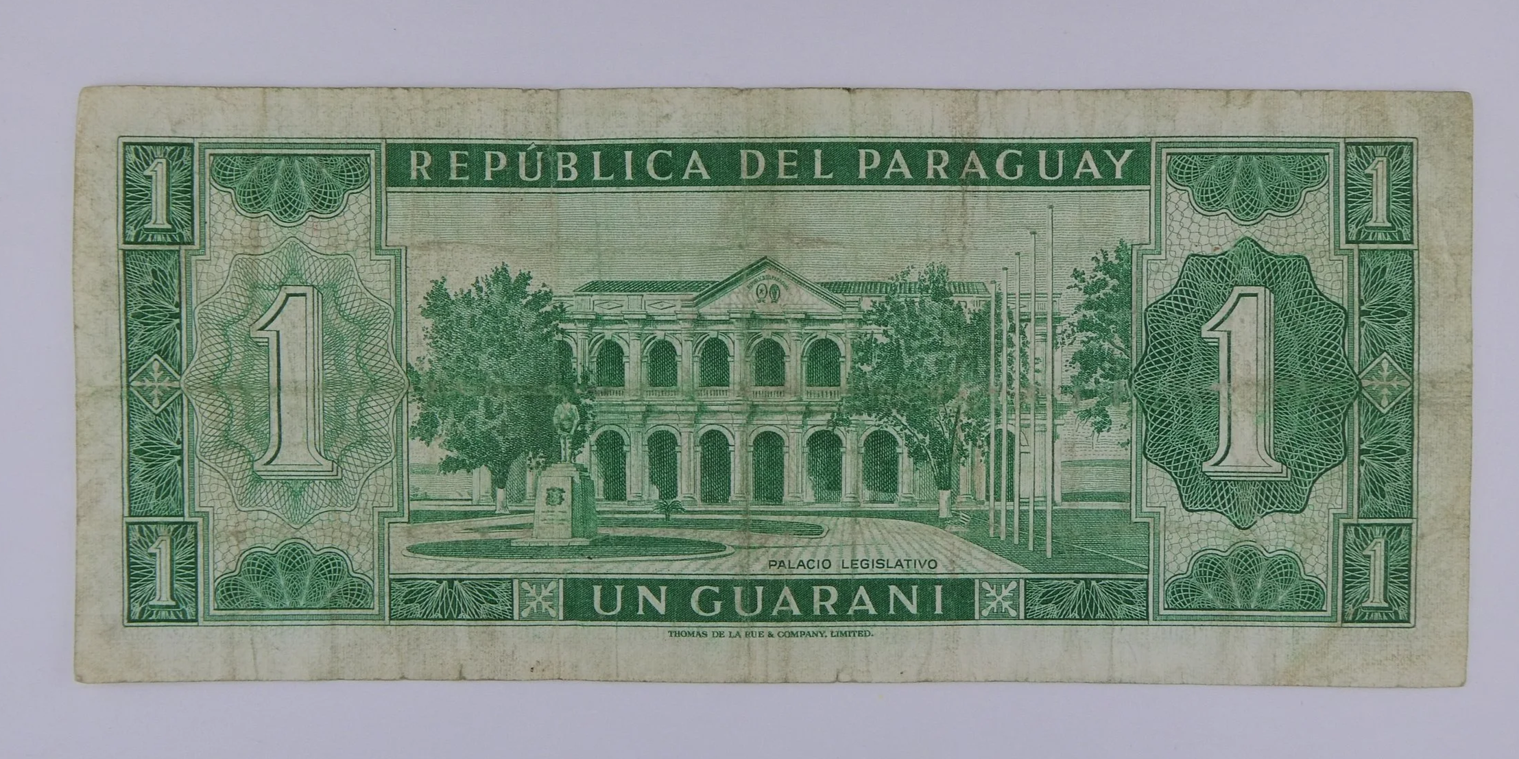 Banco Central Del Paraguay Un Guarani Note rear