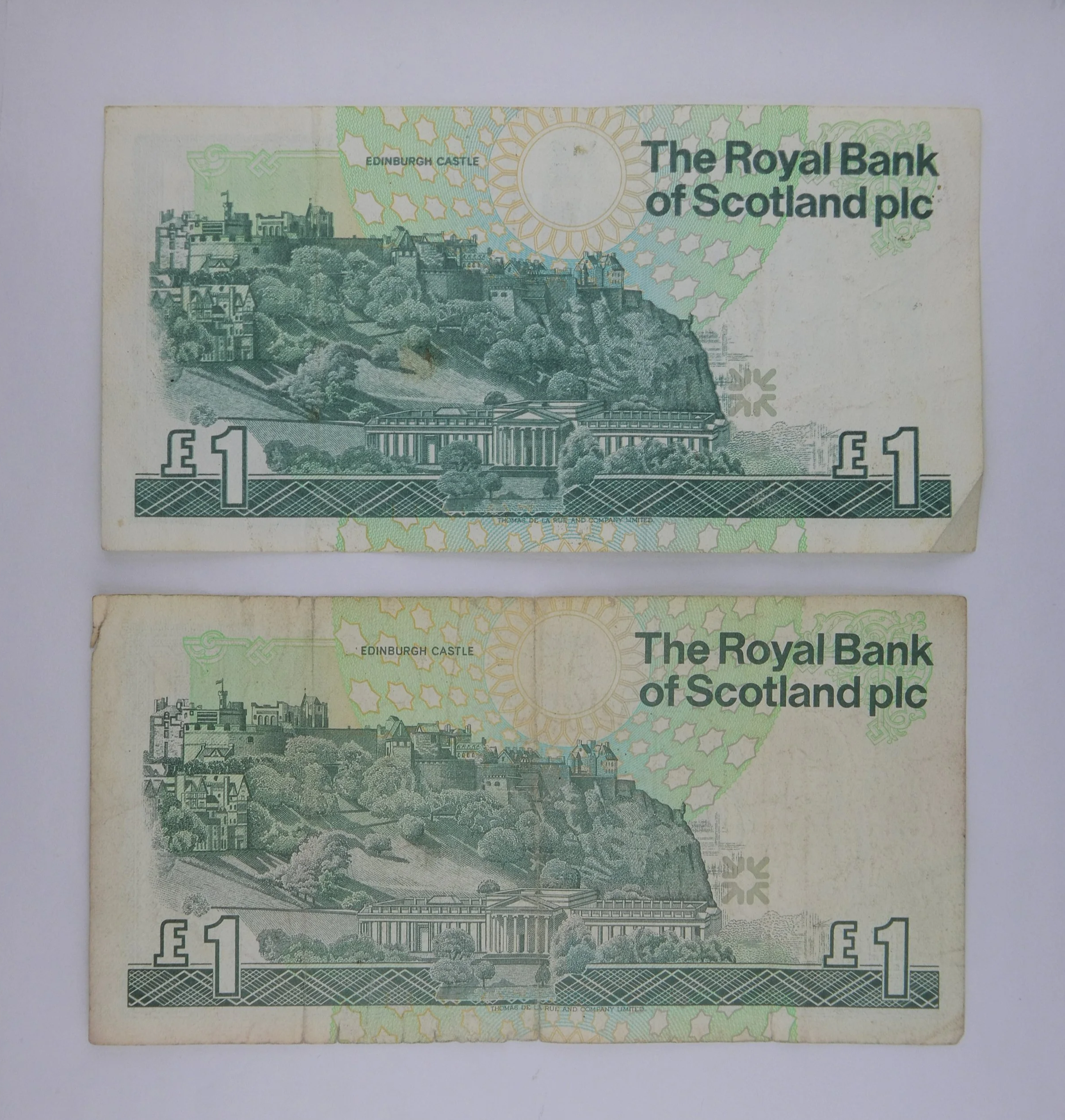 Royal Bank of Scotland One Pound Notes rear