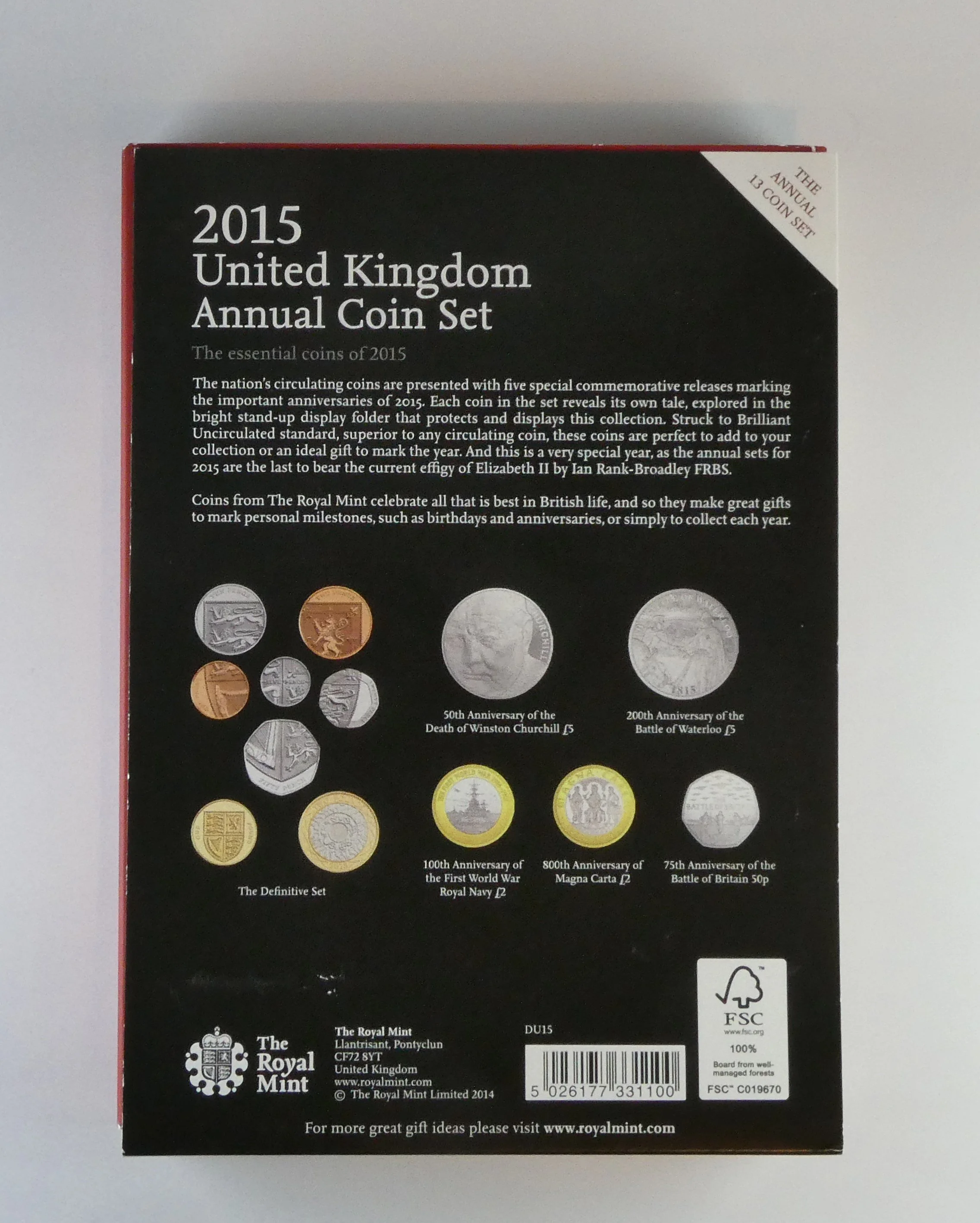 Royal Mint Commemorative Brilliant Uncirculated Coin Set 2015
