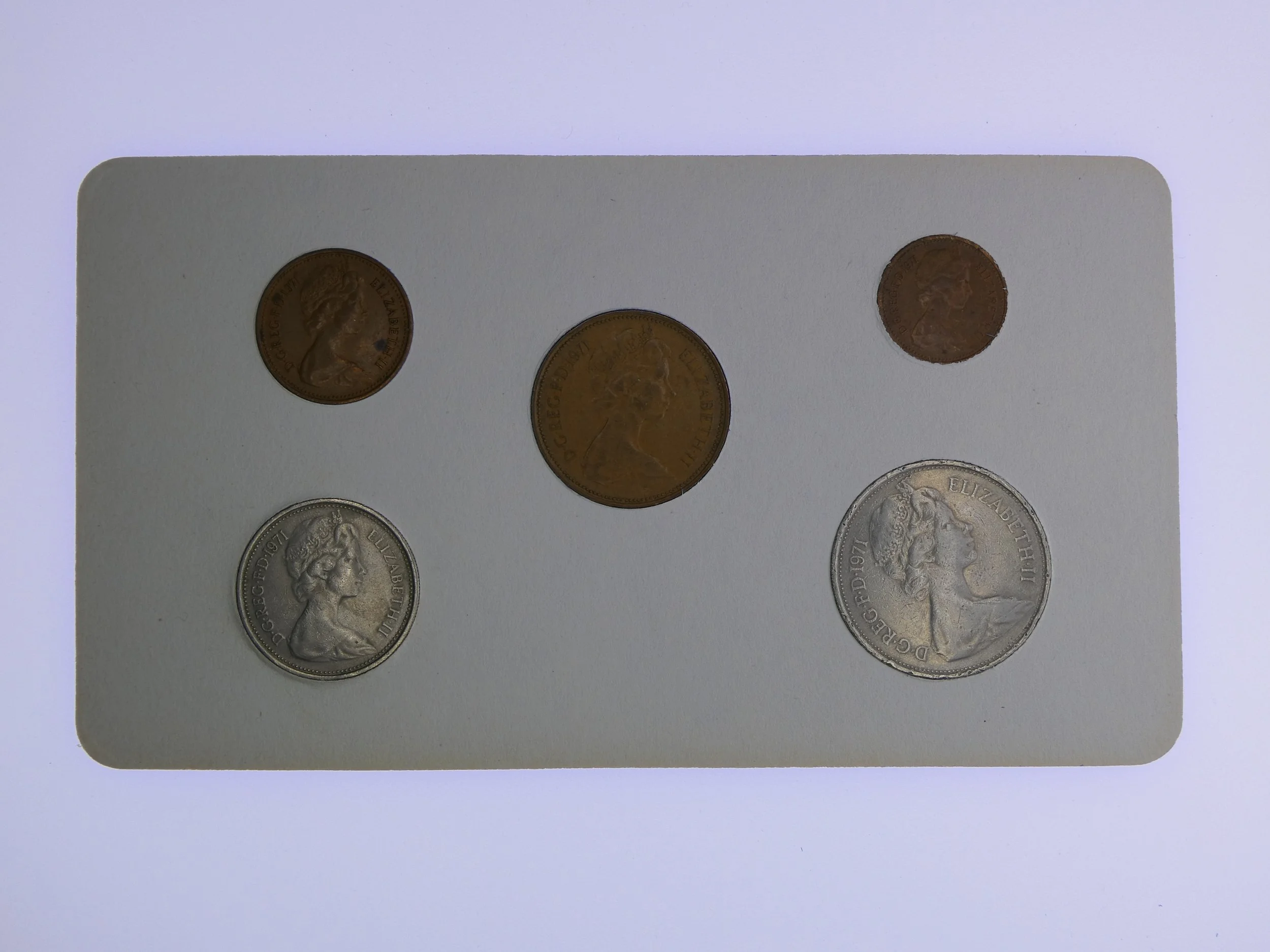 Annual Card Coin Collection 1971 rear