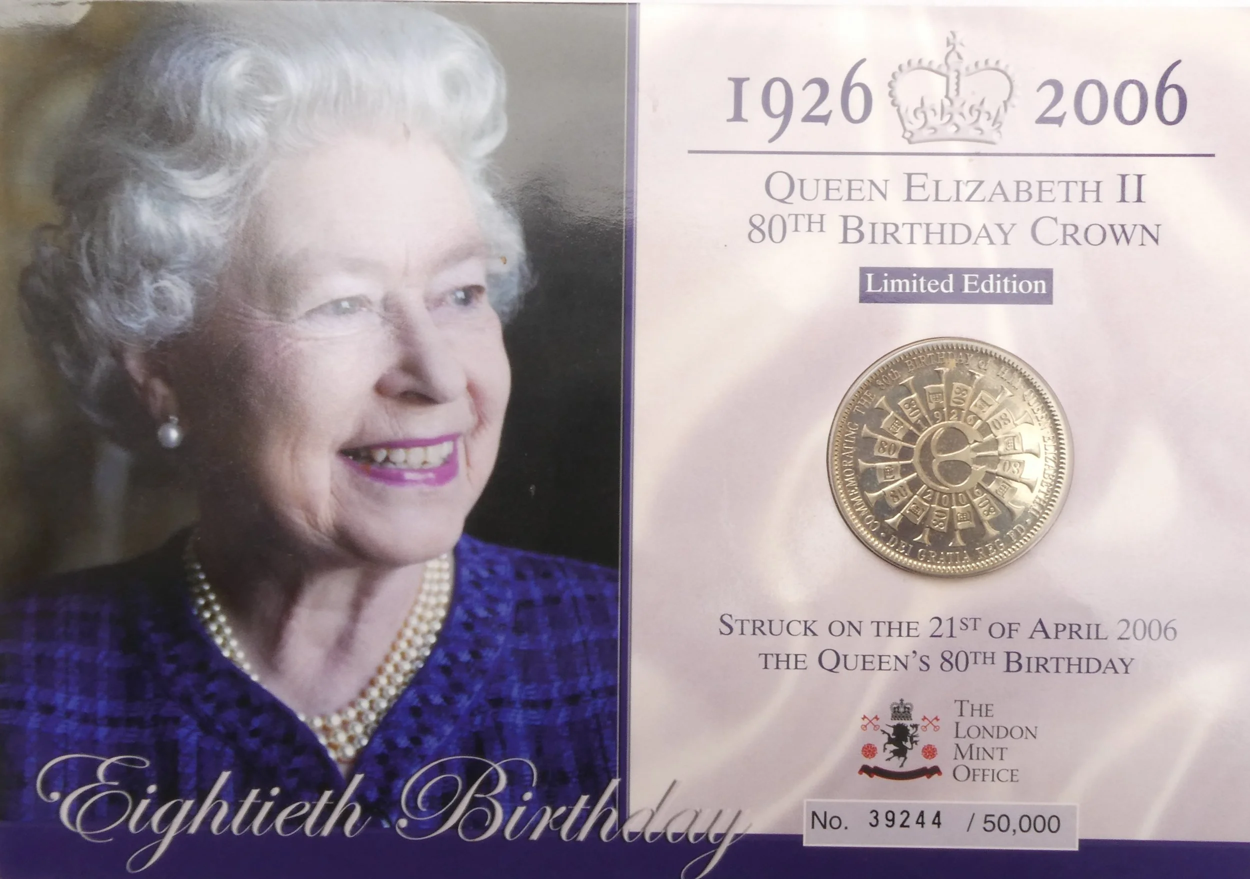 1986 Queen Elizabeth II 80th Birthday Crown