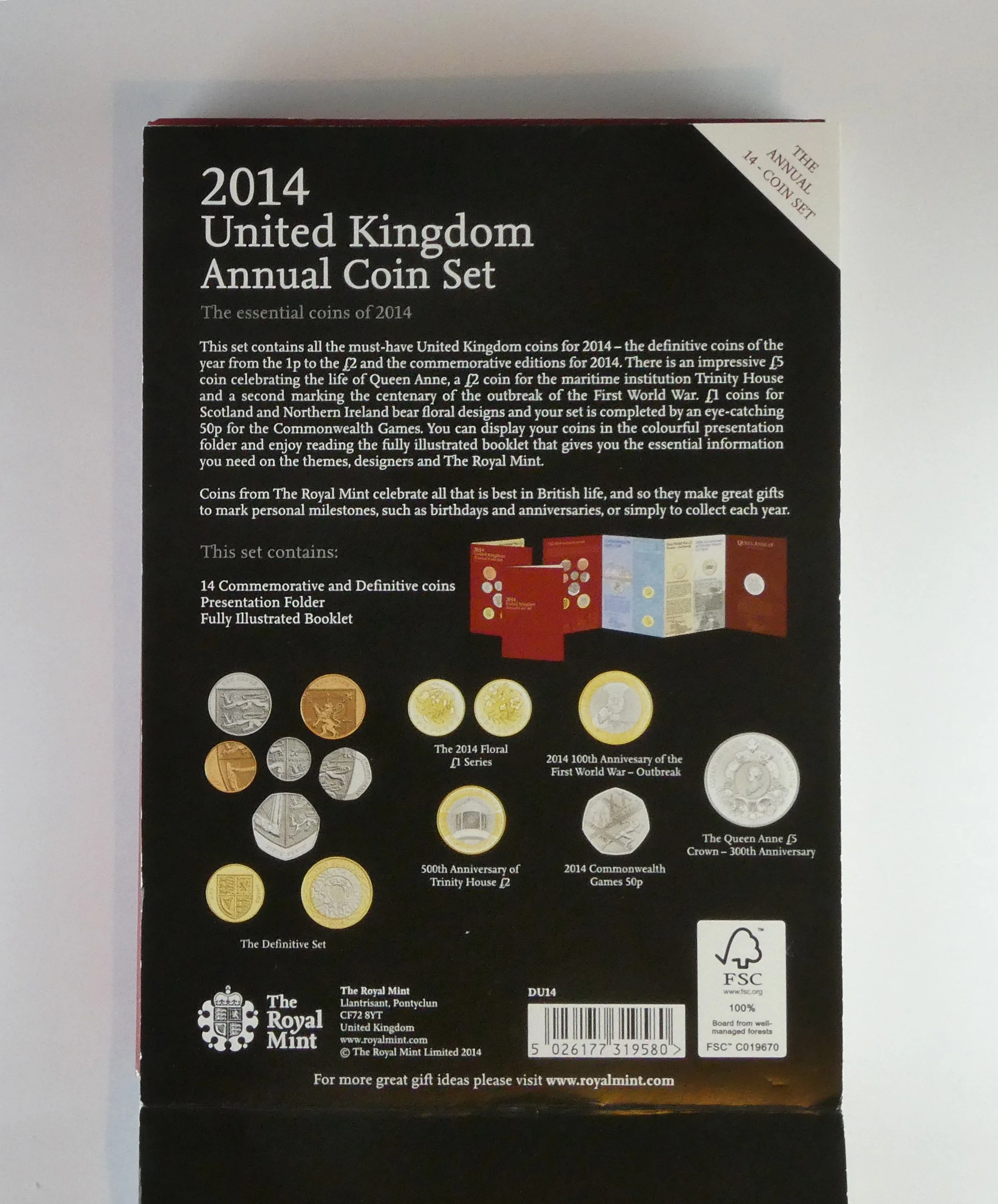 Royal Mint Commemorative Brilliant Uncirculated Coin Set 2014