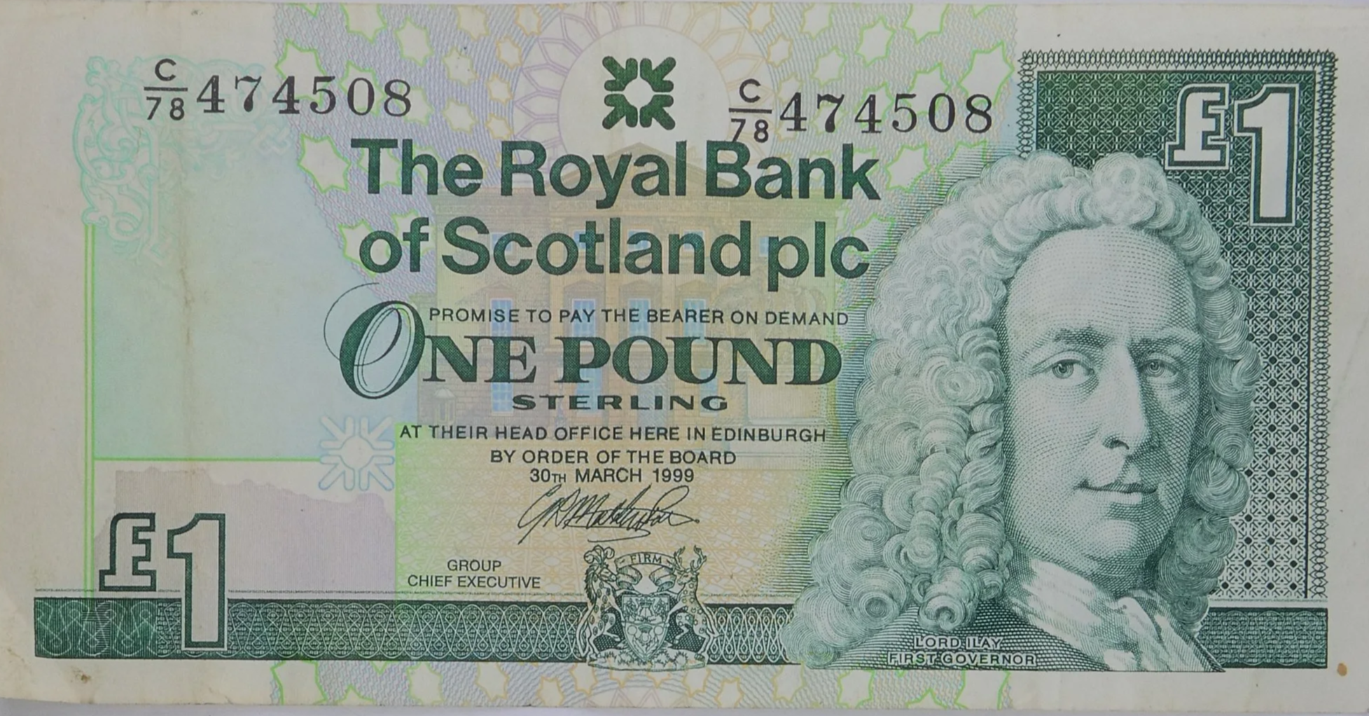 Royal Bank of Scotland One Pound Note 2 Copies