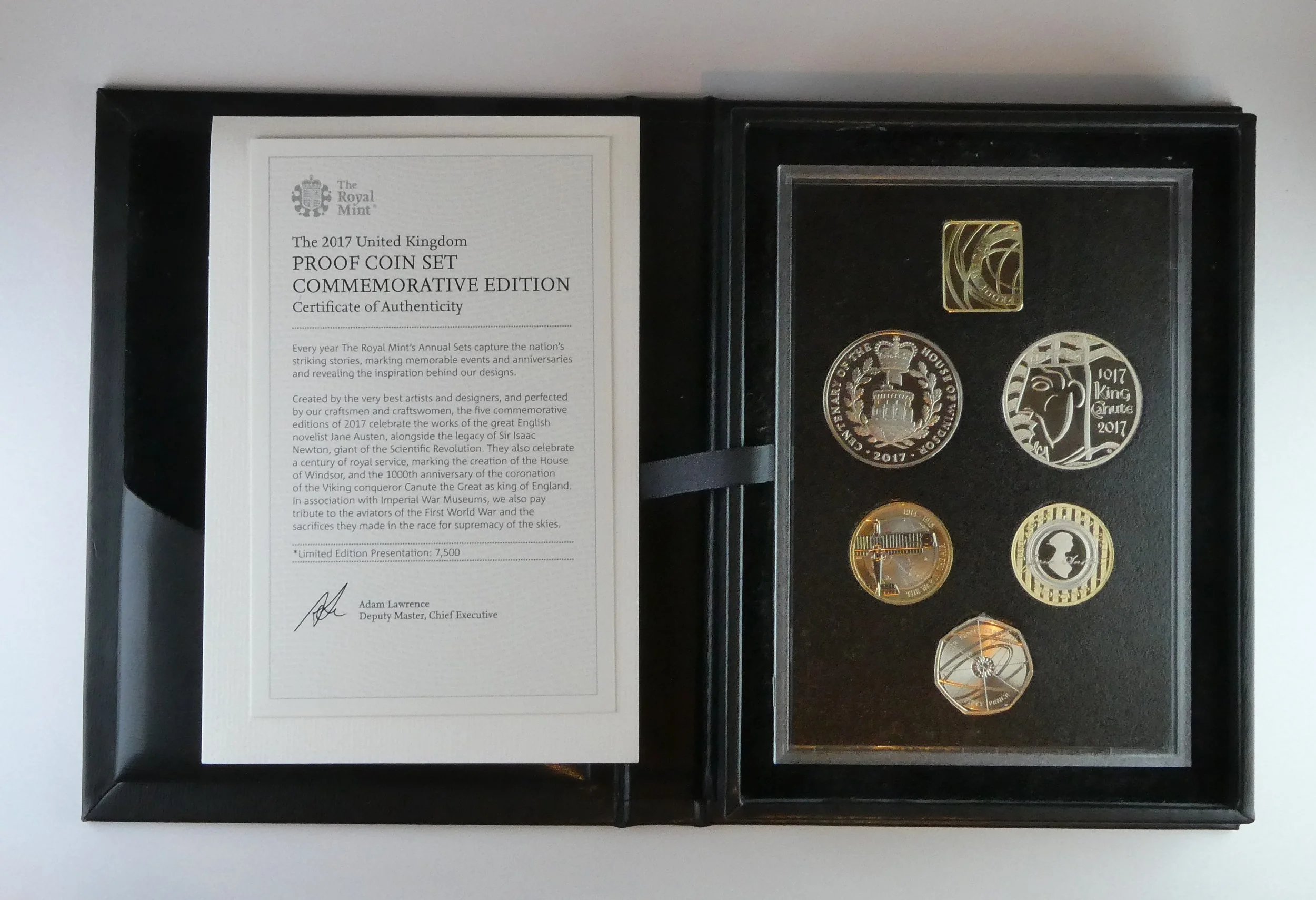 Royal Mint Commemorative Proof Set 2017 certificate of authenticity
