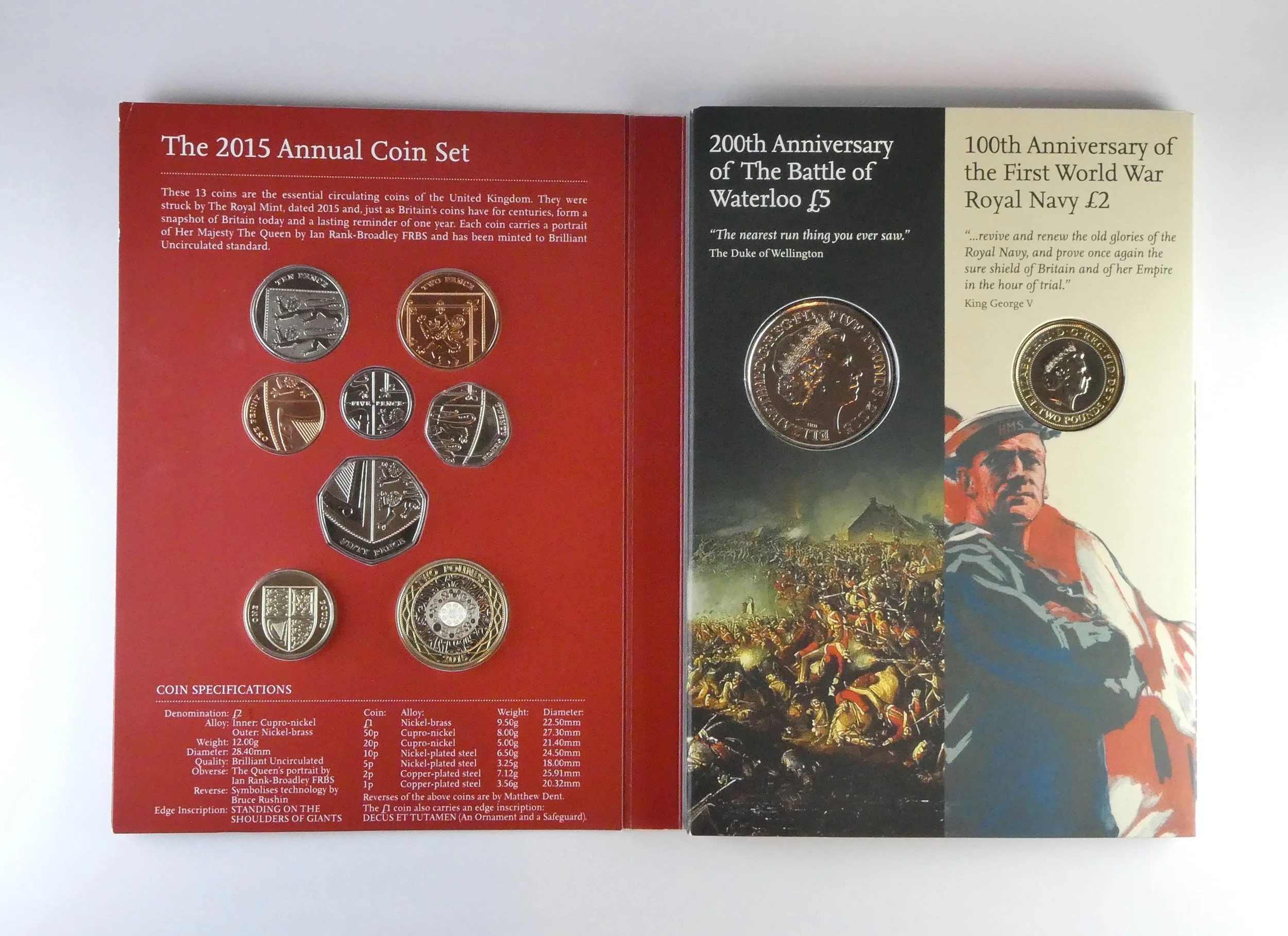 Royal Mint Commemorative Brilliant Uncirculated Coin Set 2015