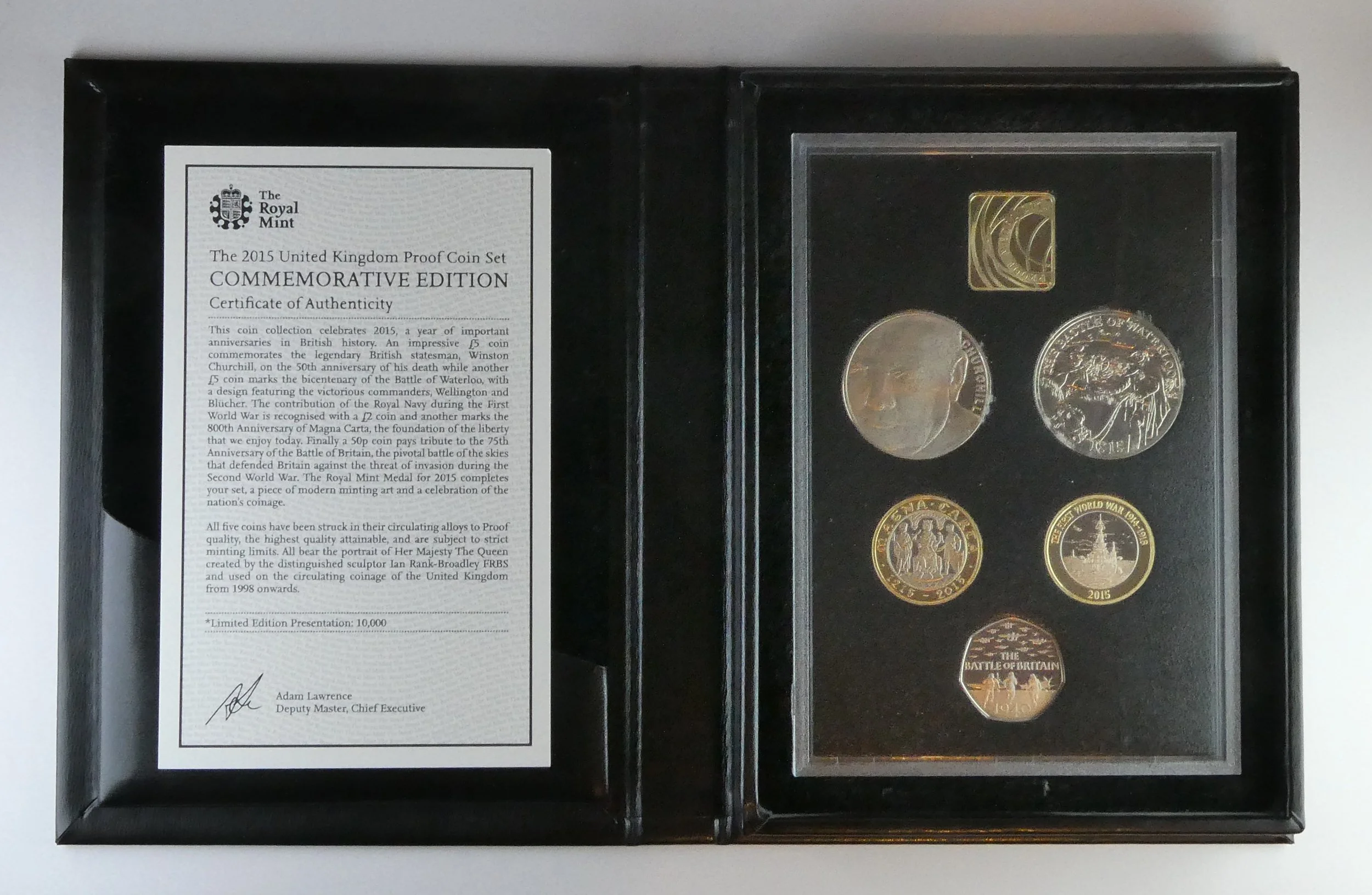 Royal Mint Commemorative Proof Set 2015 with certificate