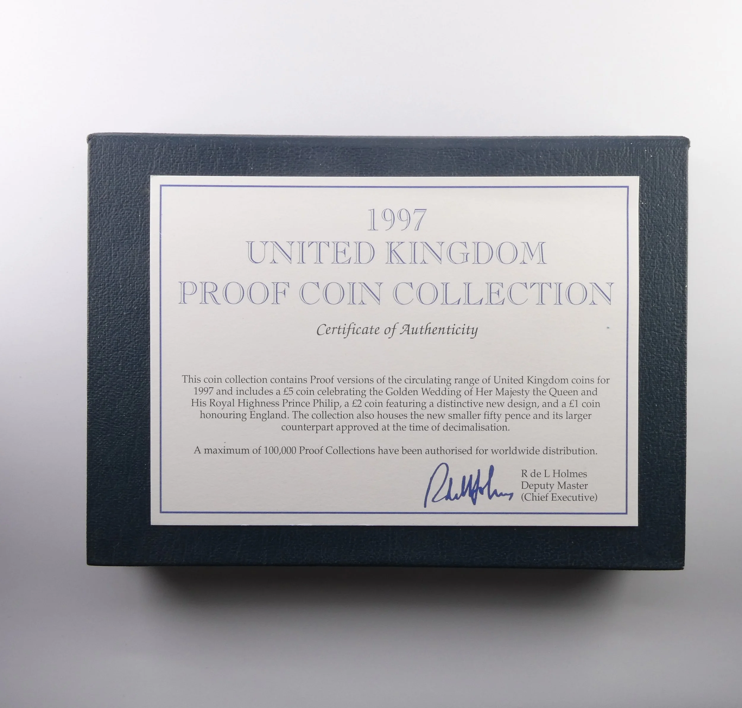 Royal Mint Commemorative Proof Set 1997 certificate of authenticity