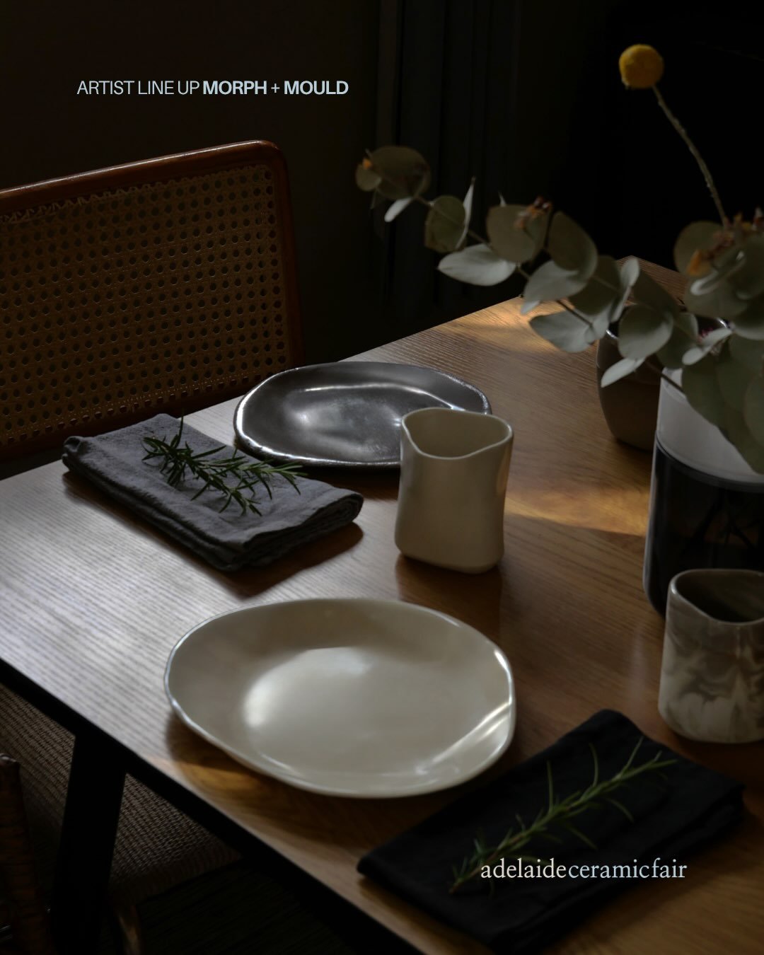 After years of working in digital manufacturing, industrial designer Deanna Wilson founded Morph &amp; Mould. 

This design-led porcelain studio is located in Brown Hill Creek on Kaurna Country. Each piece starts as a drawing then a digital model, th