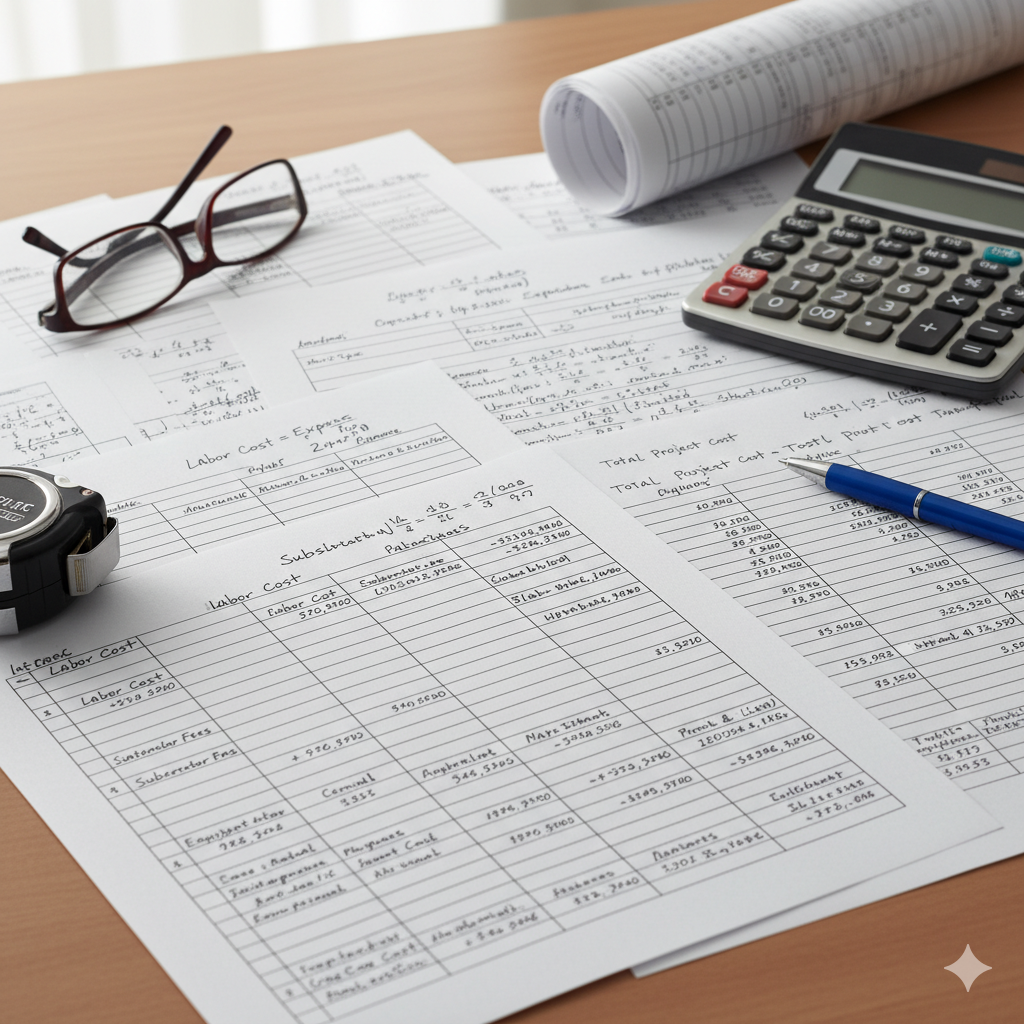Calculating the cost of the building work