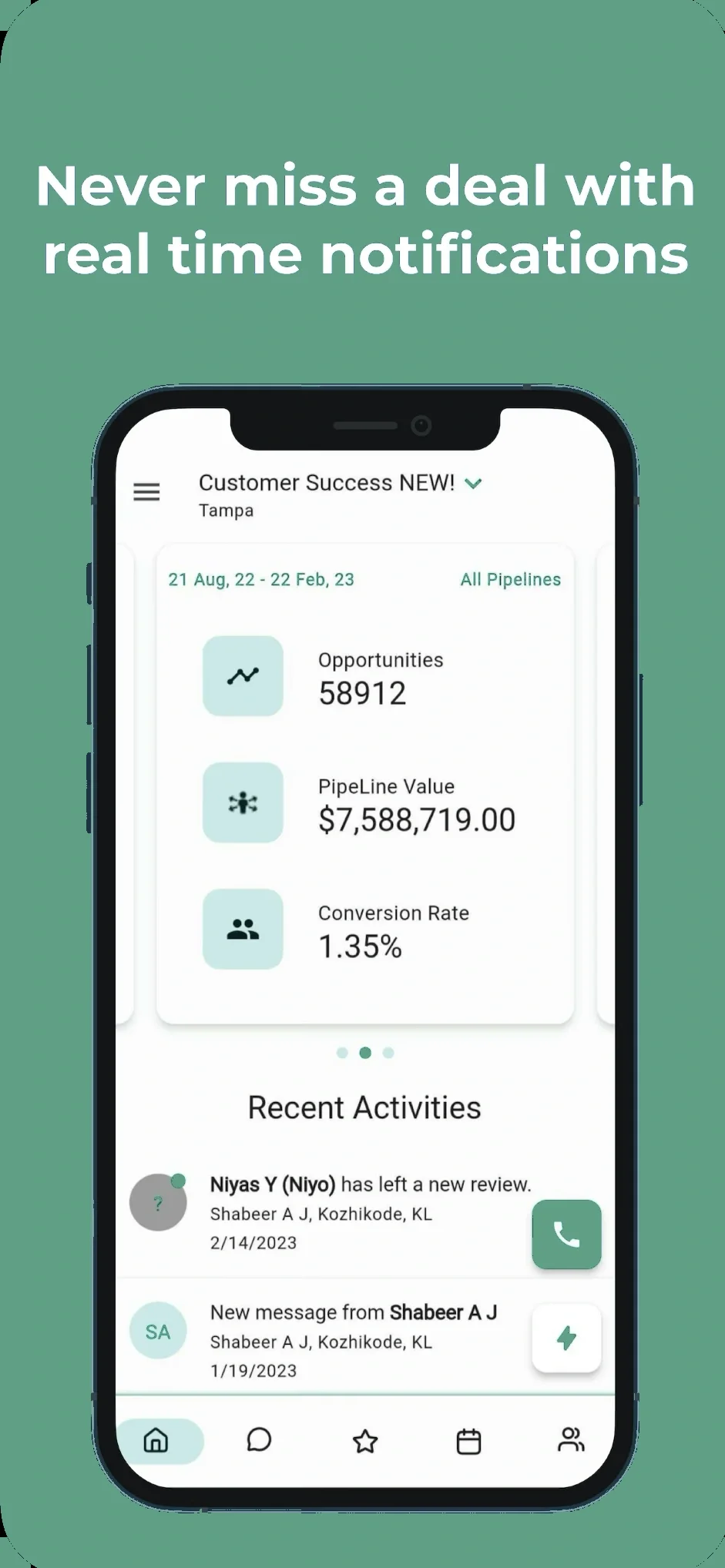 Streamwise app showing that deals are never missed with notifications