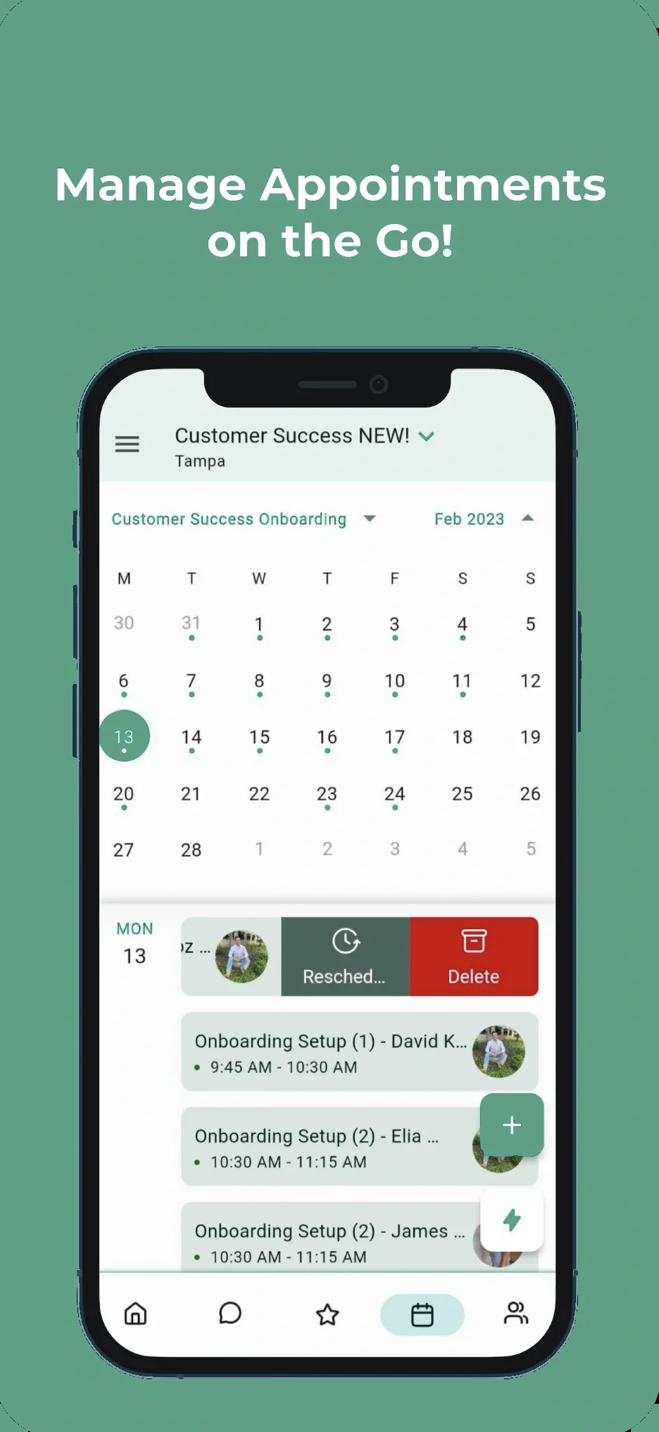 Streamwise schedule appointments in app