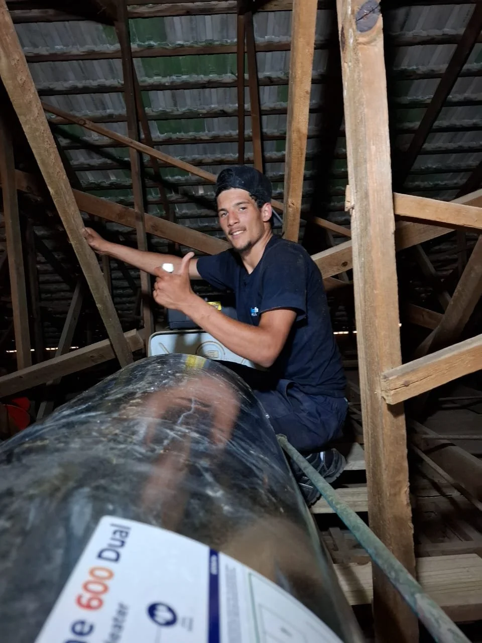 Mike getting things going on a geyser installation at Beachy Head