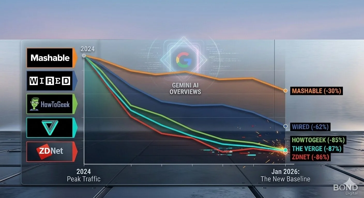 The 85% Crash: How Google’s AI Overviews Are Erasing the Media