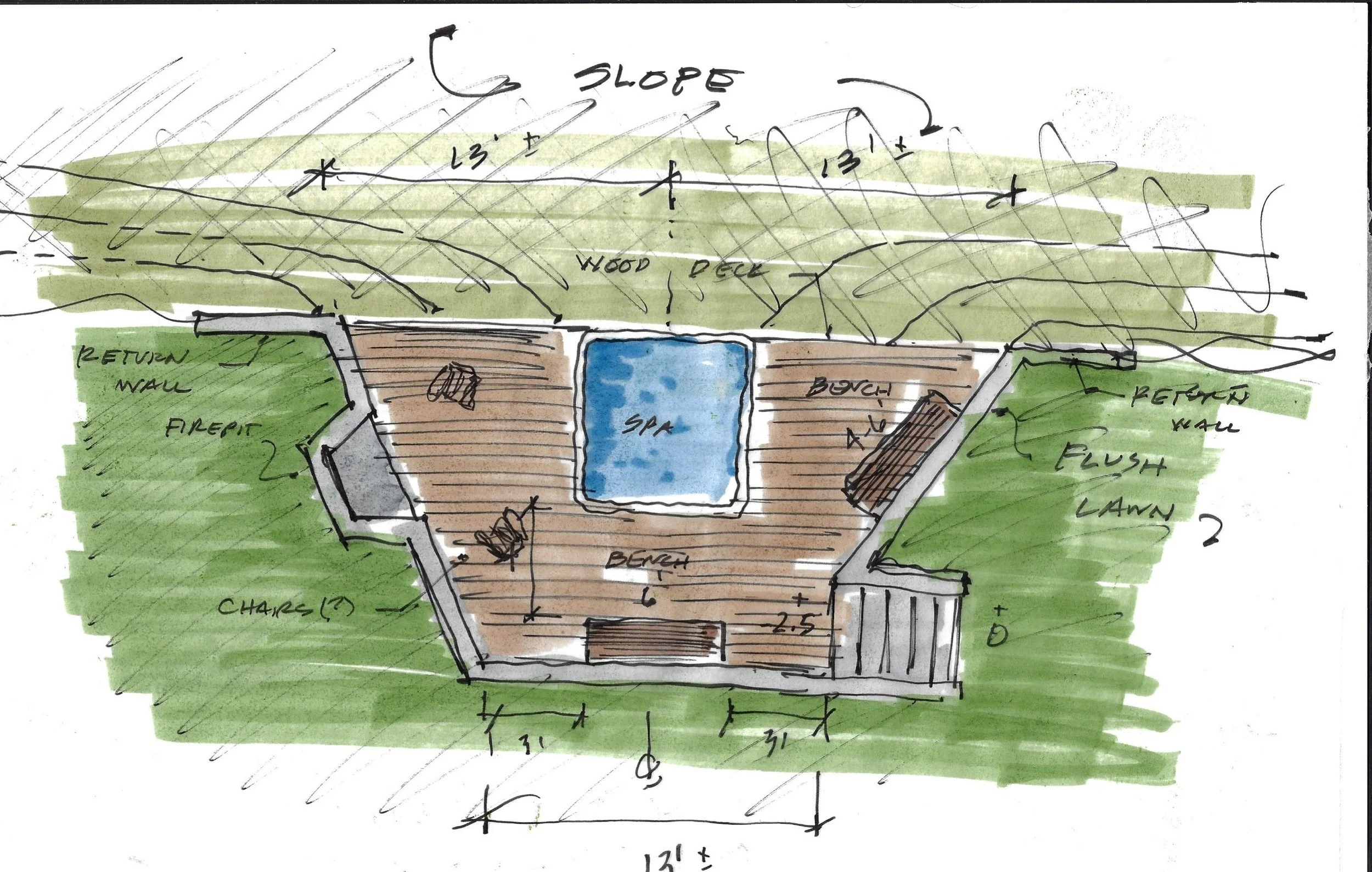 Sunken Spa and Grill Sketch