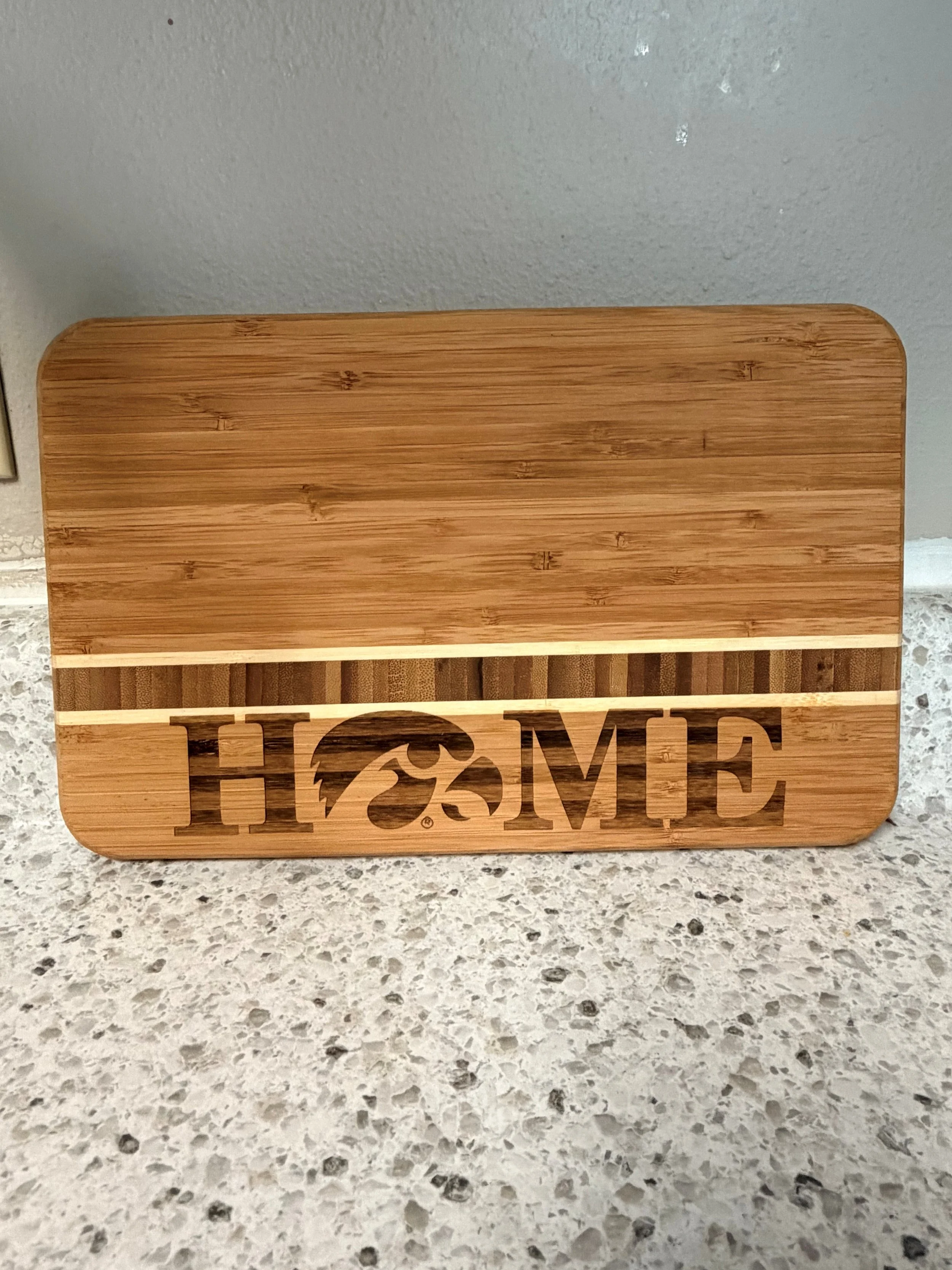 Iowa Hawkeye Tigerhawk "Home" Cutting Board