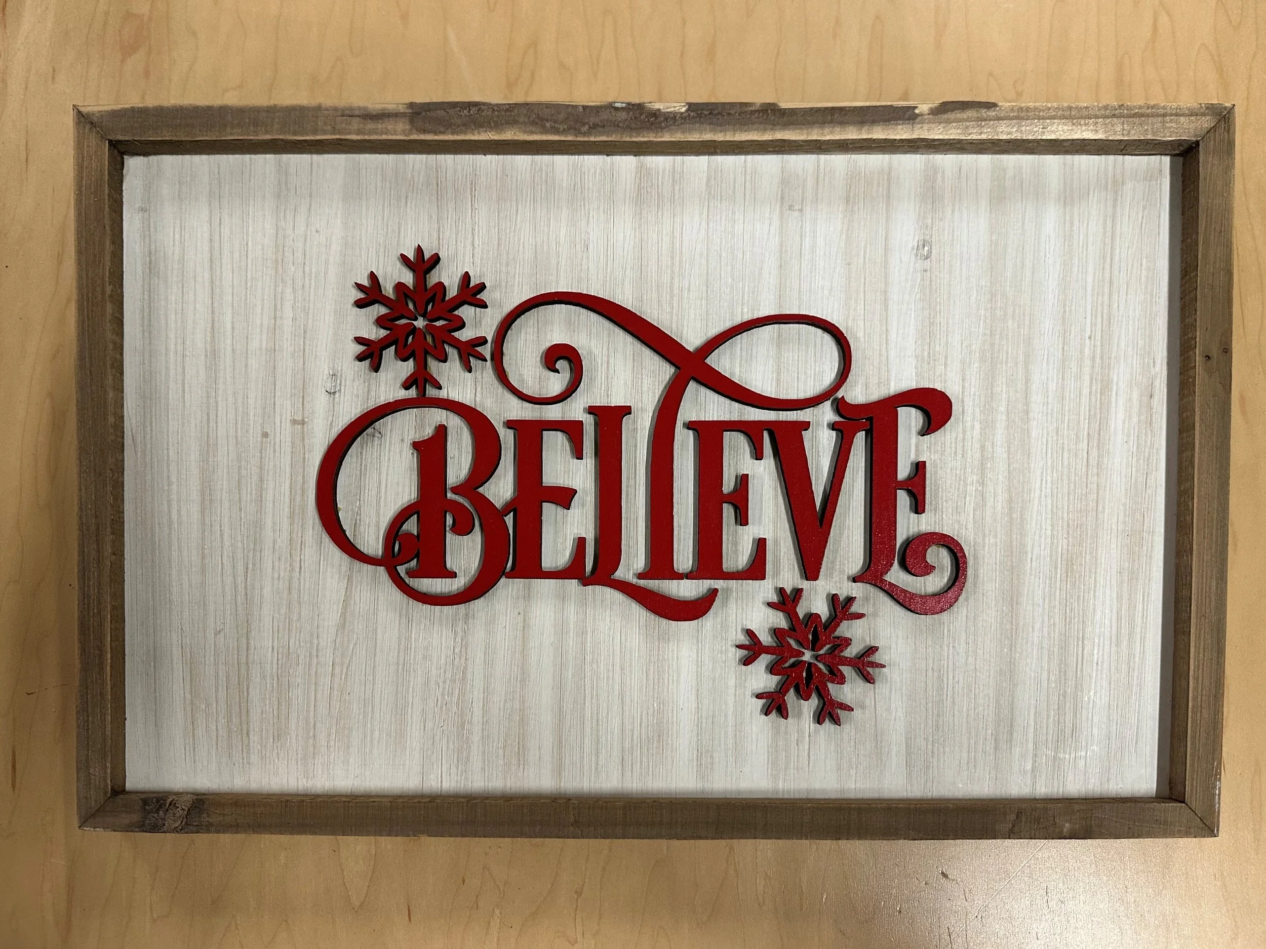 Rustic 'Believe' Christmas Frame