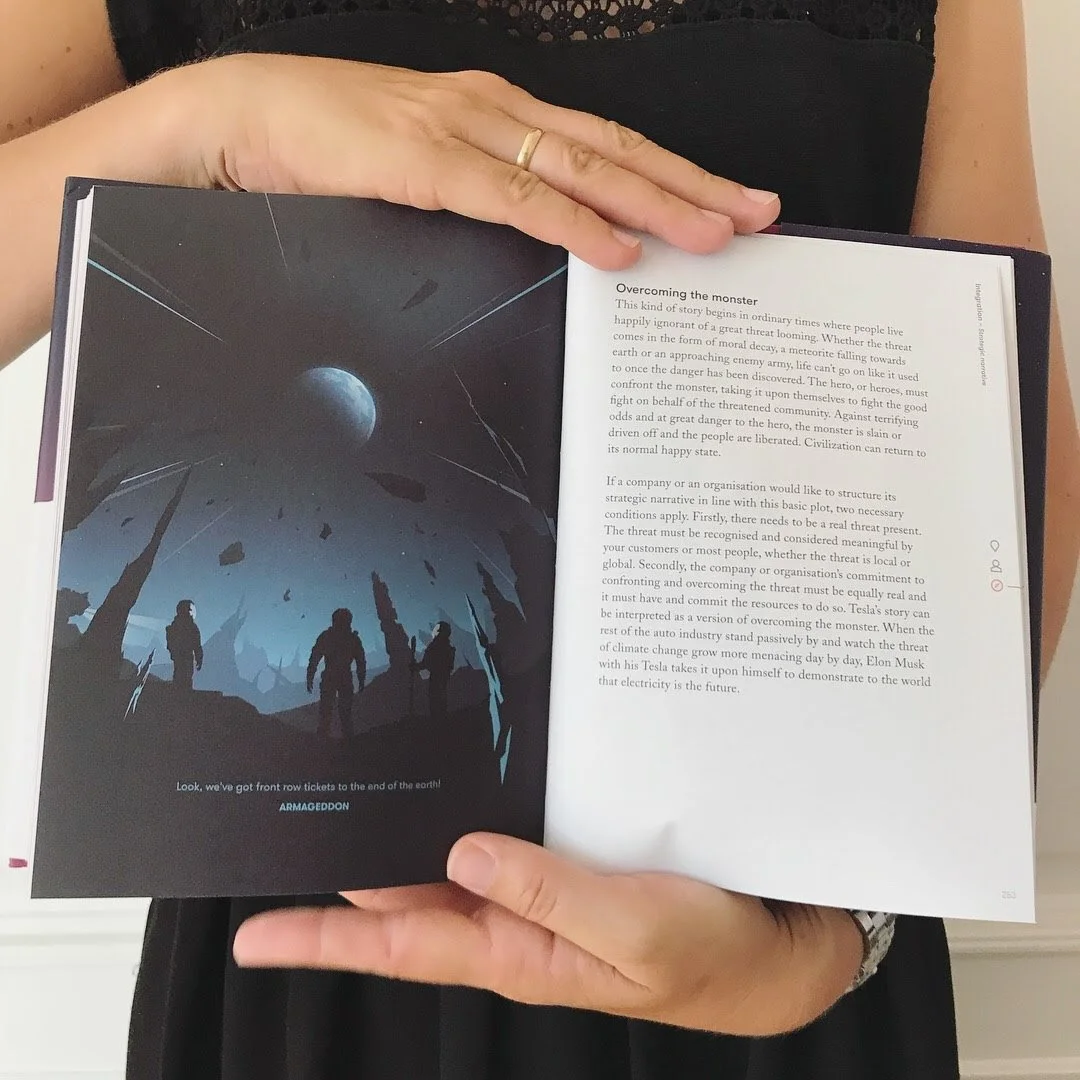 En bokside fra den engelske utgaven av raketter og rebeller