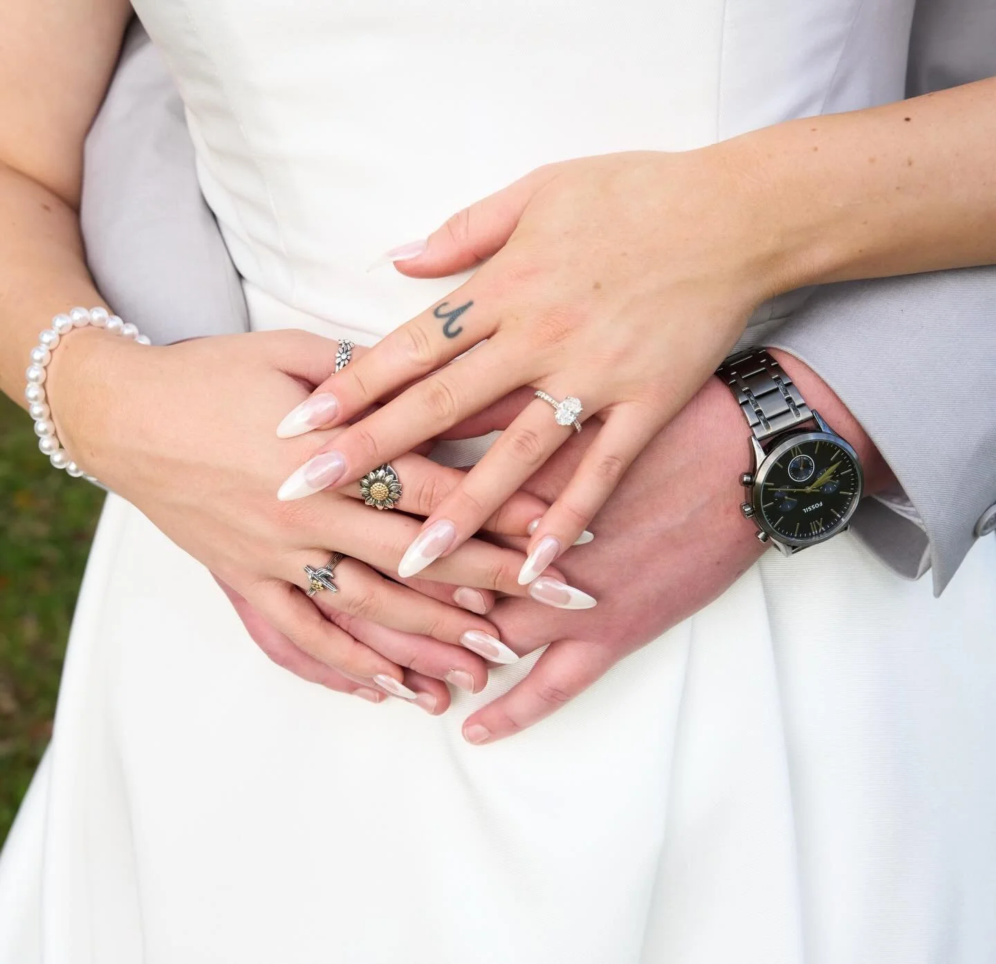 One image.  Many stories.  Looking at this image I see history of two people coming together.  A wedding is so important because two individuals with so much life history joining forces for the rest of their lives.  New history will be made together.