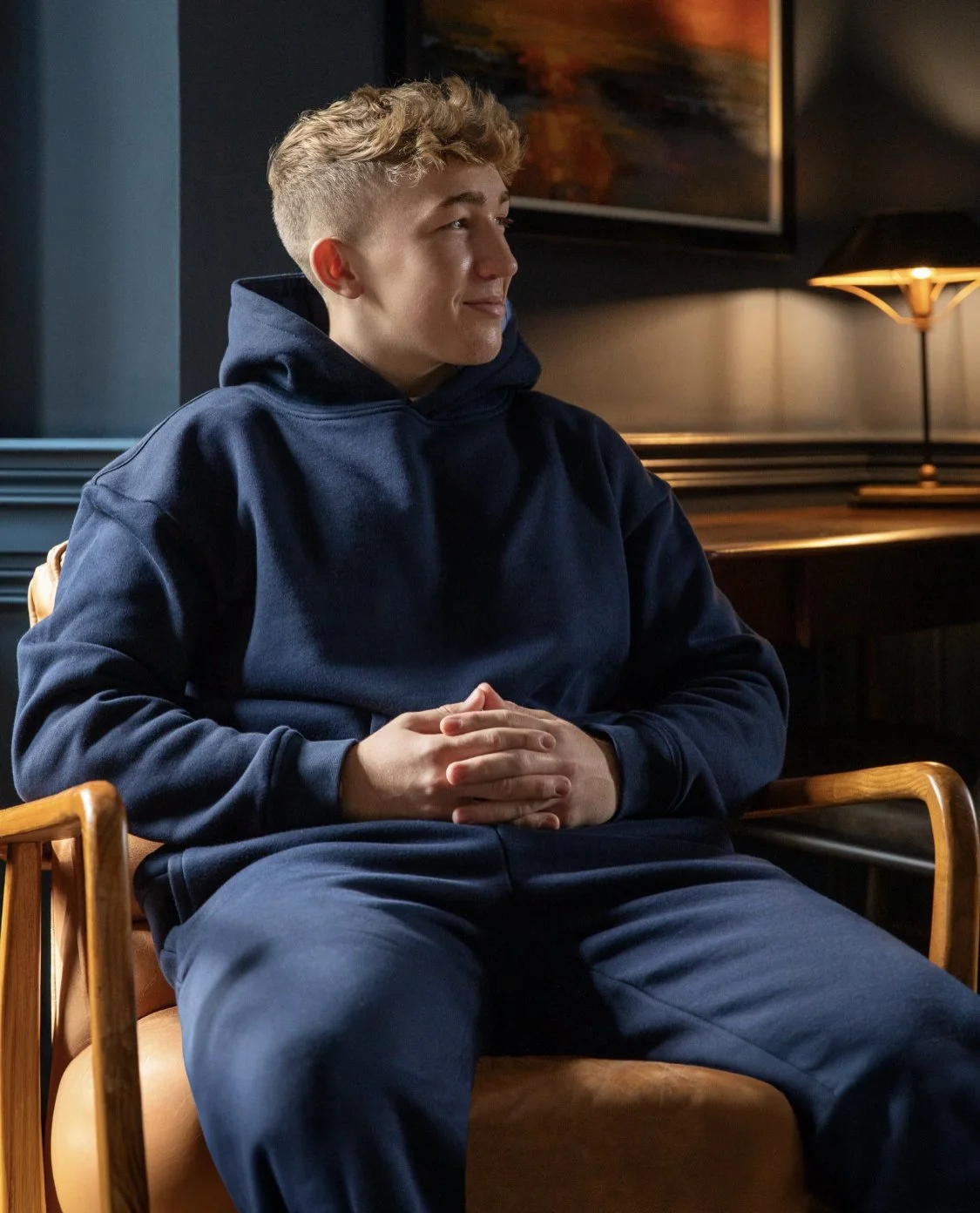 Samuel Hoodie | Navy | Chalk