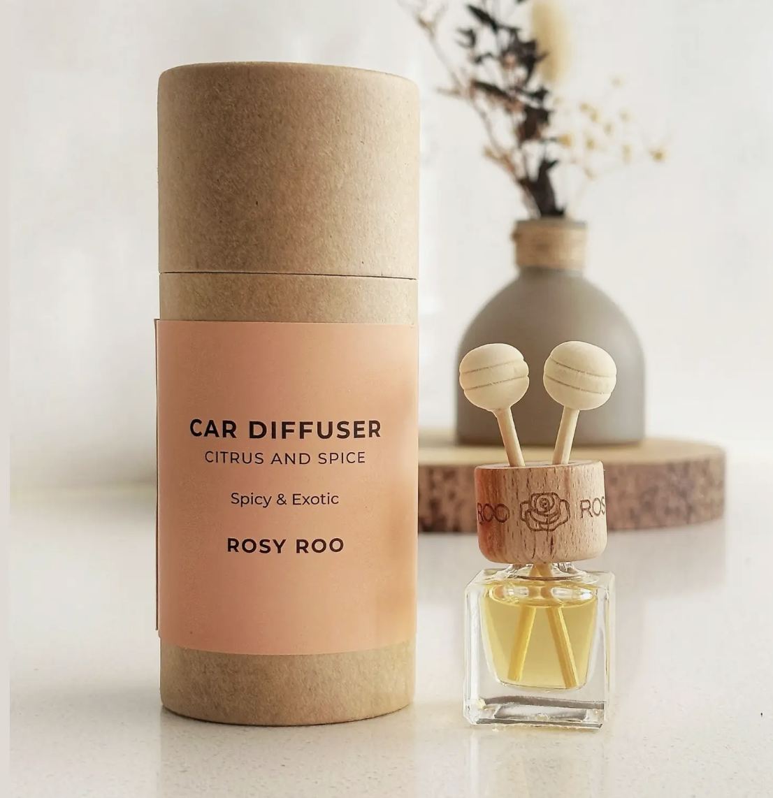 Rosy Roo Car Diffuser | Spicy & Exotic