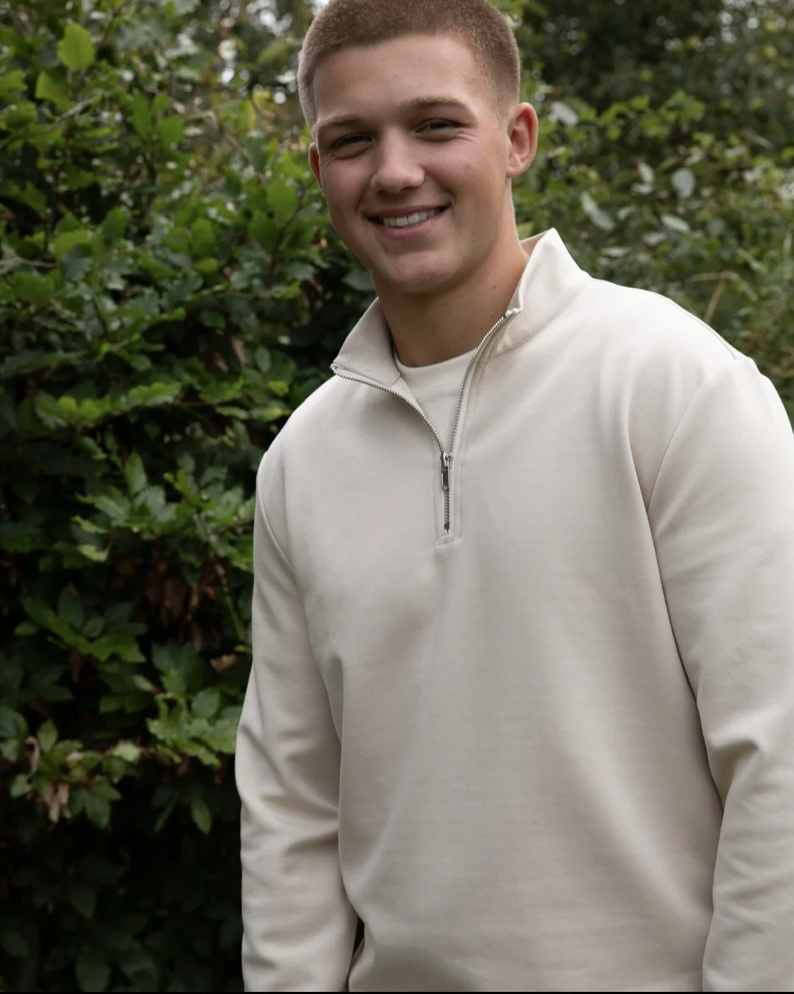 Connor Quarter Zip | Light Stone | Chalk