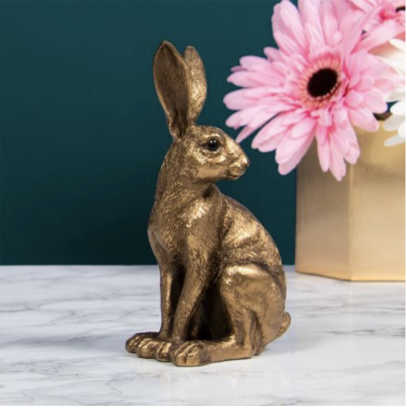 Sitting Hare Ornament | Bronze