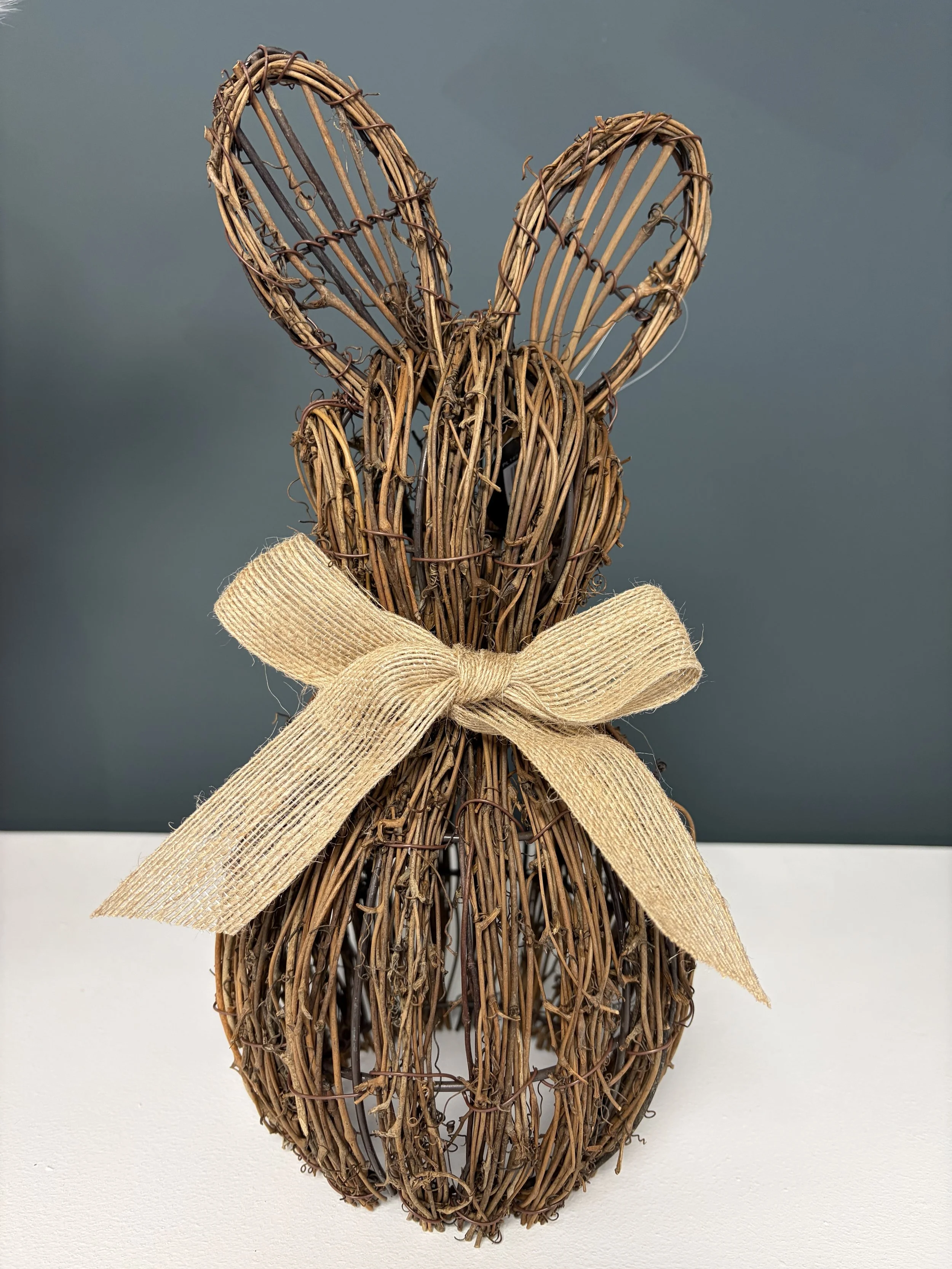 Rattan Bunny Deco with Bow