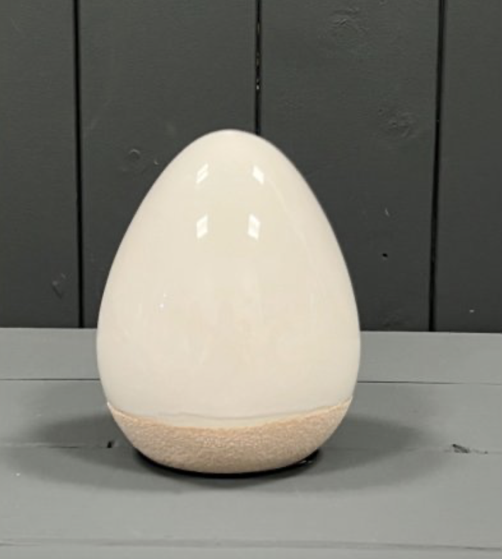 Natural Ceramic White Egg Decor