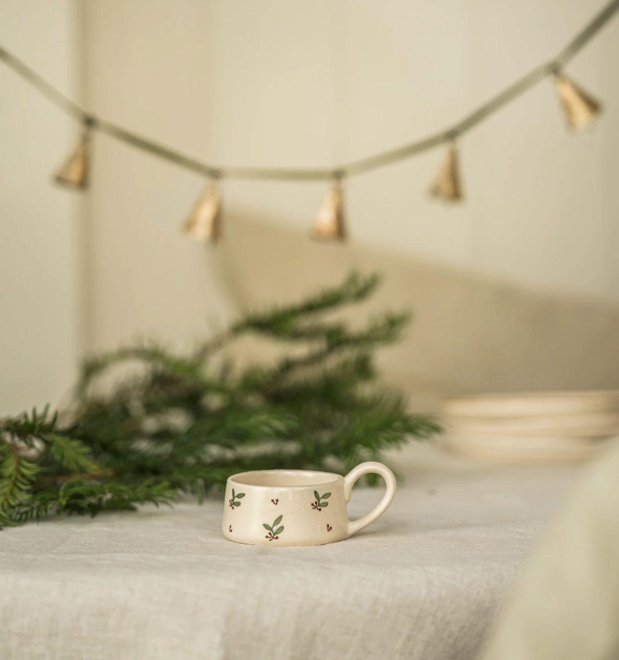 Hand Painted Tea Light Holder | Holly