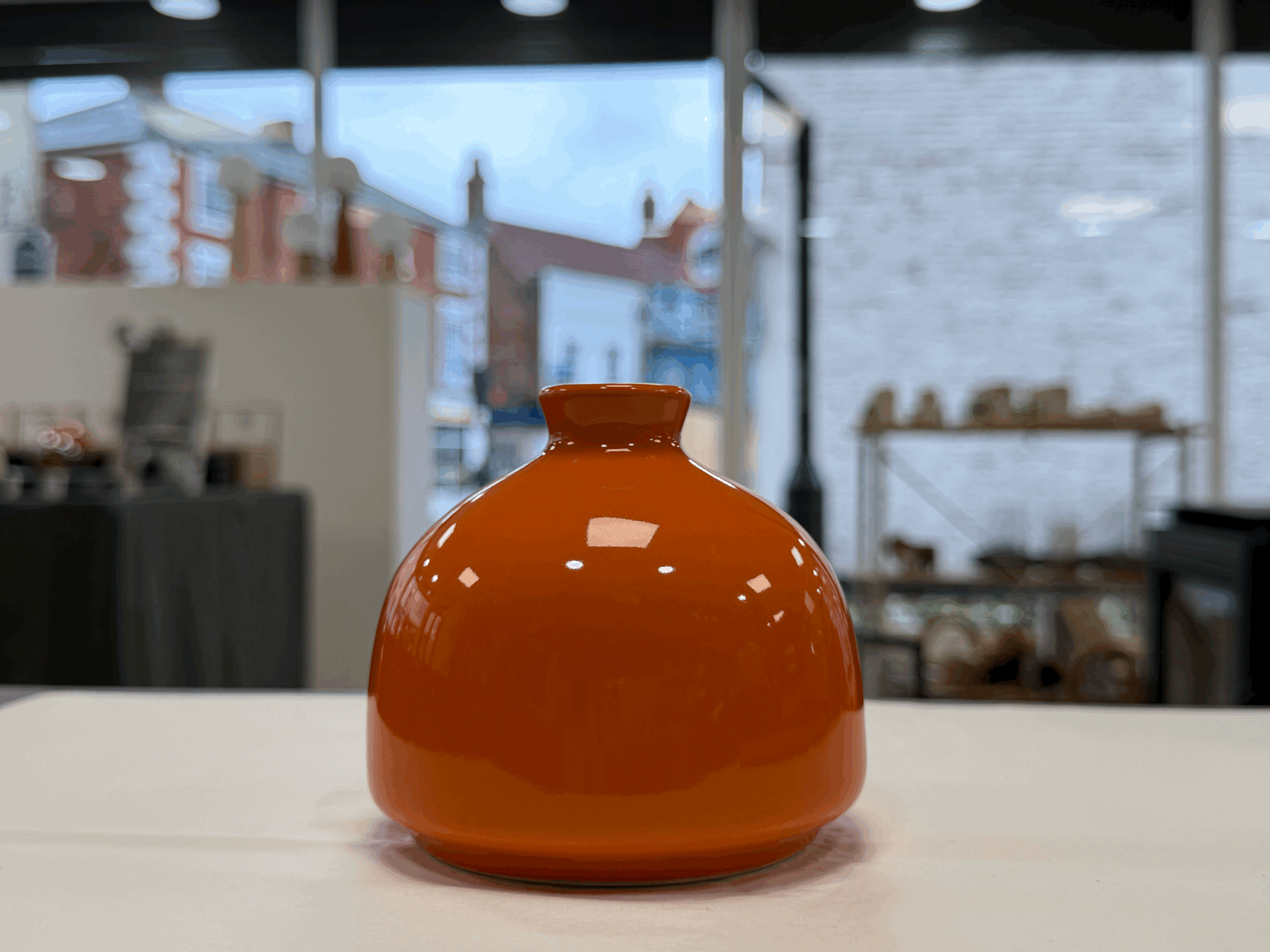 Orange Ceramic Bud Vase
