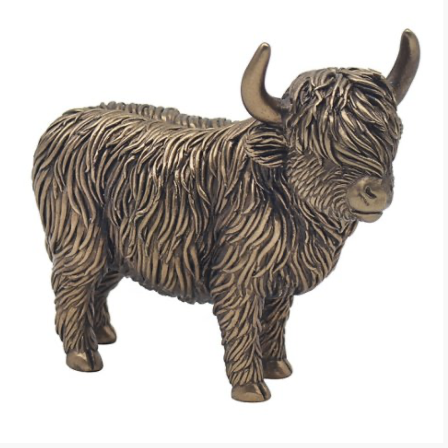 Bronze Standing Highland Cow