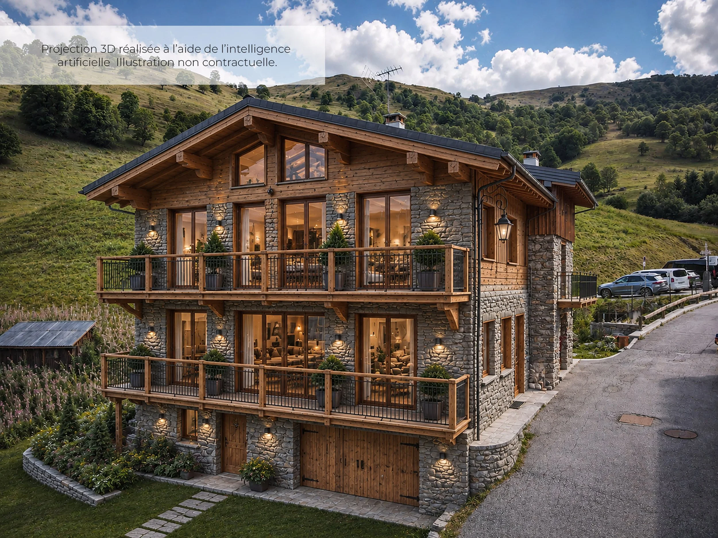 Maison de village à rénover dans la Vallée des Belleville, offrant 135 m² Carrez actuellement, un jardin et un potentiel de transformation en résidence de montagne.